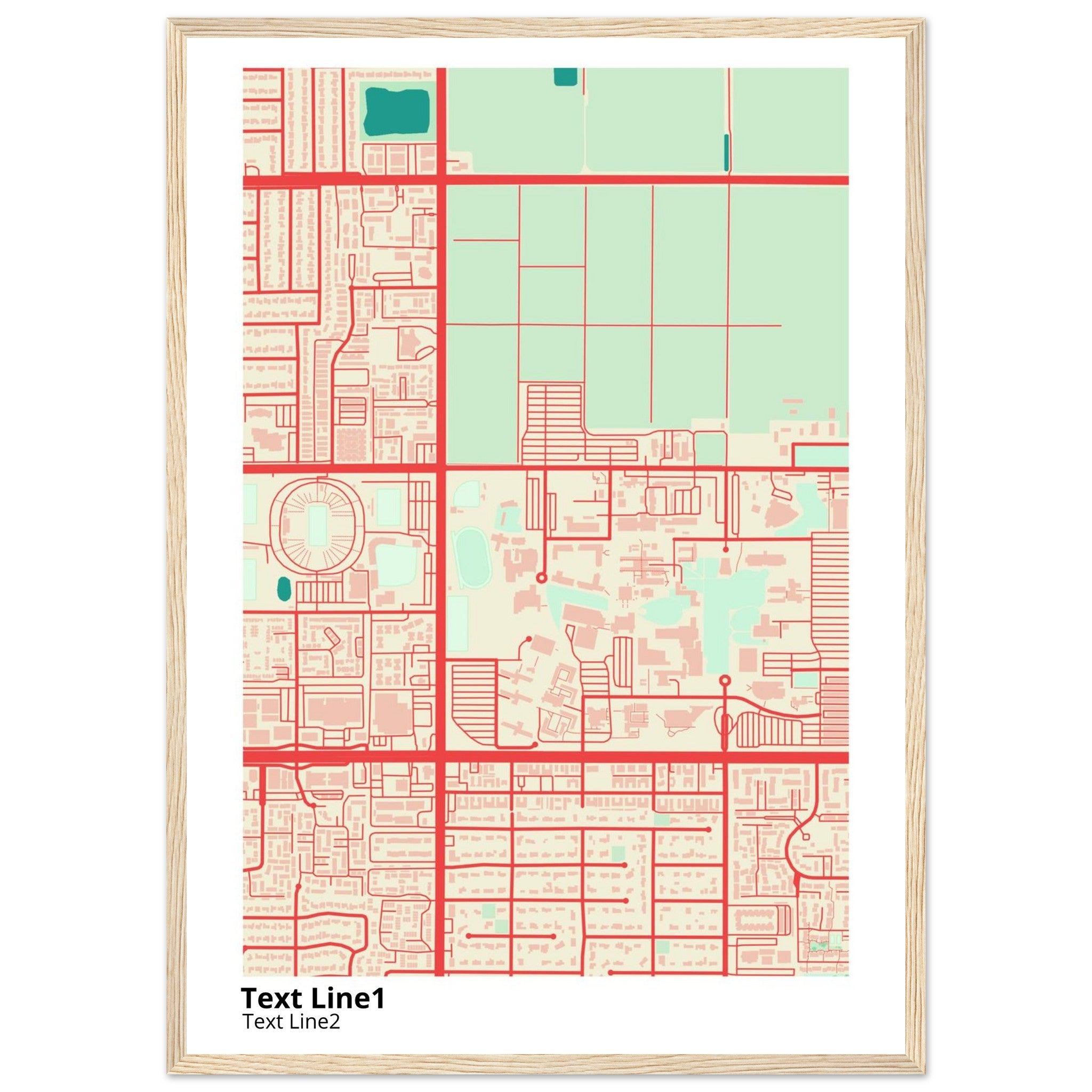 california state university fresno campus map poster