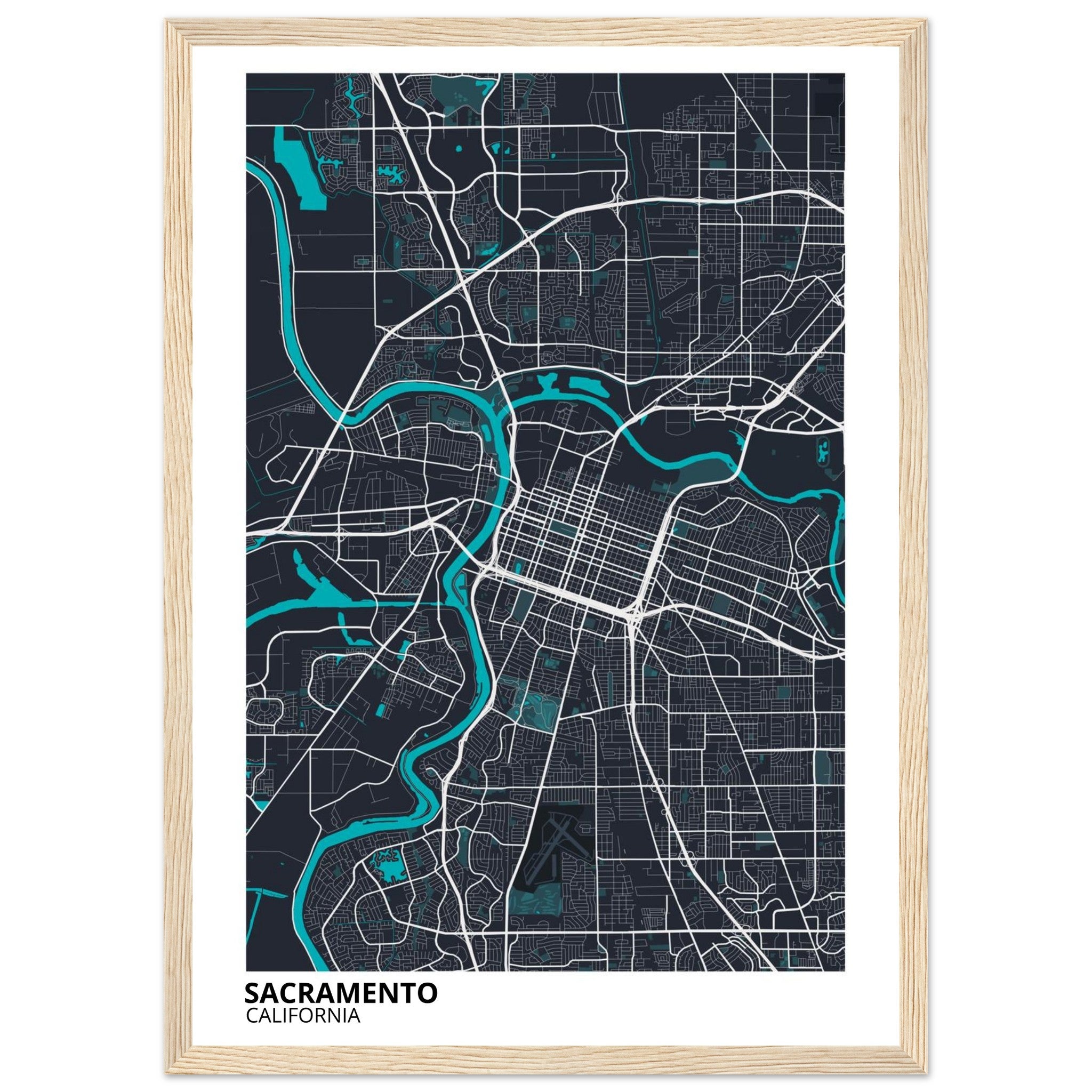 sacramento map poster print