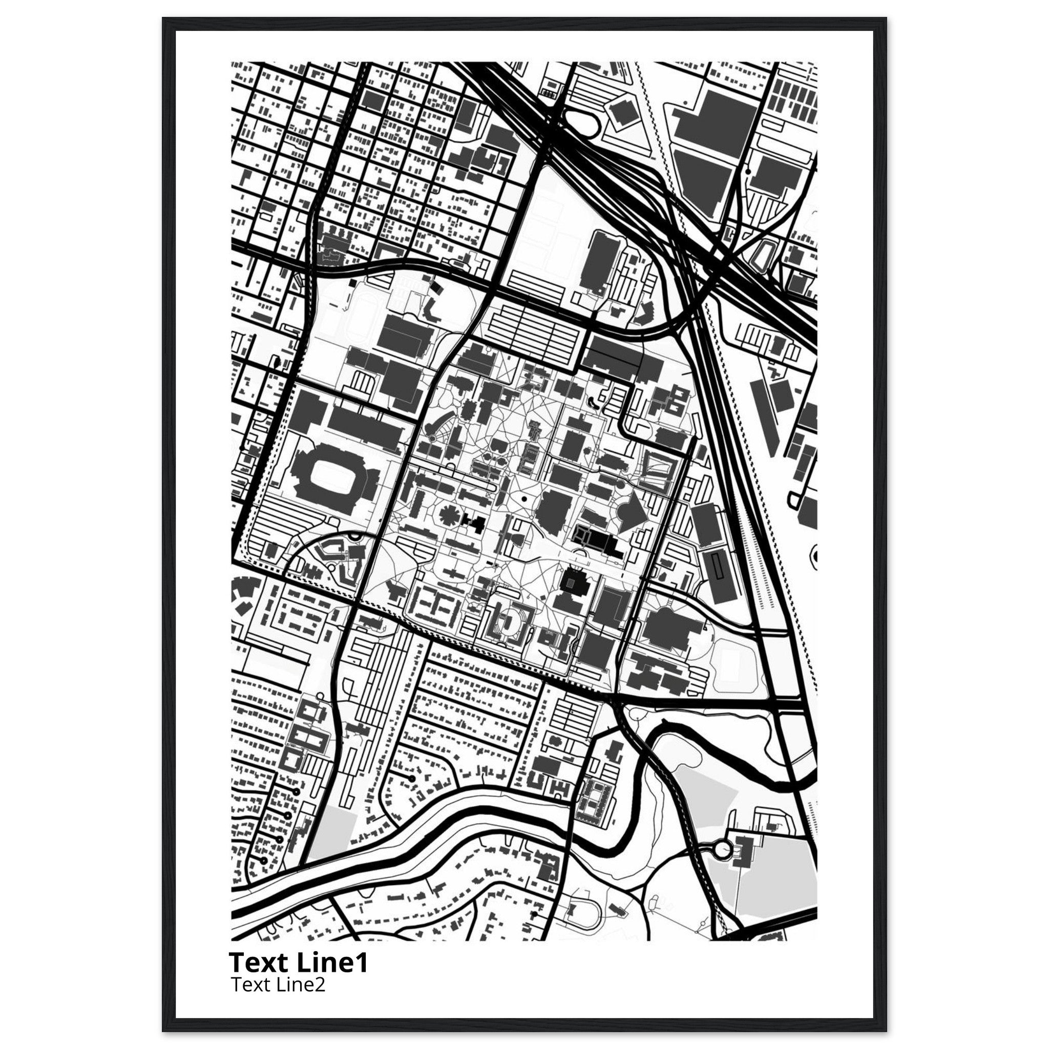 University of Houston Texas Campus Map Poster | Graduation Gift - Ink And Atlas