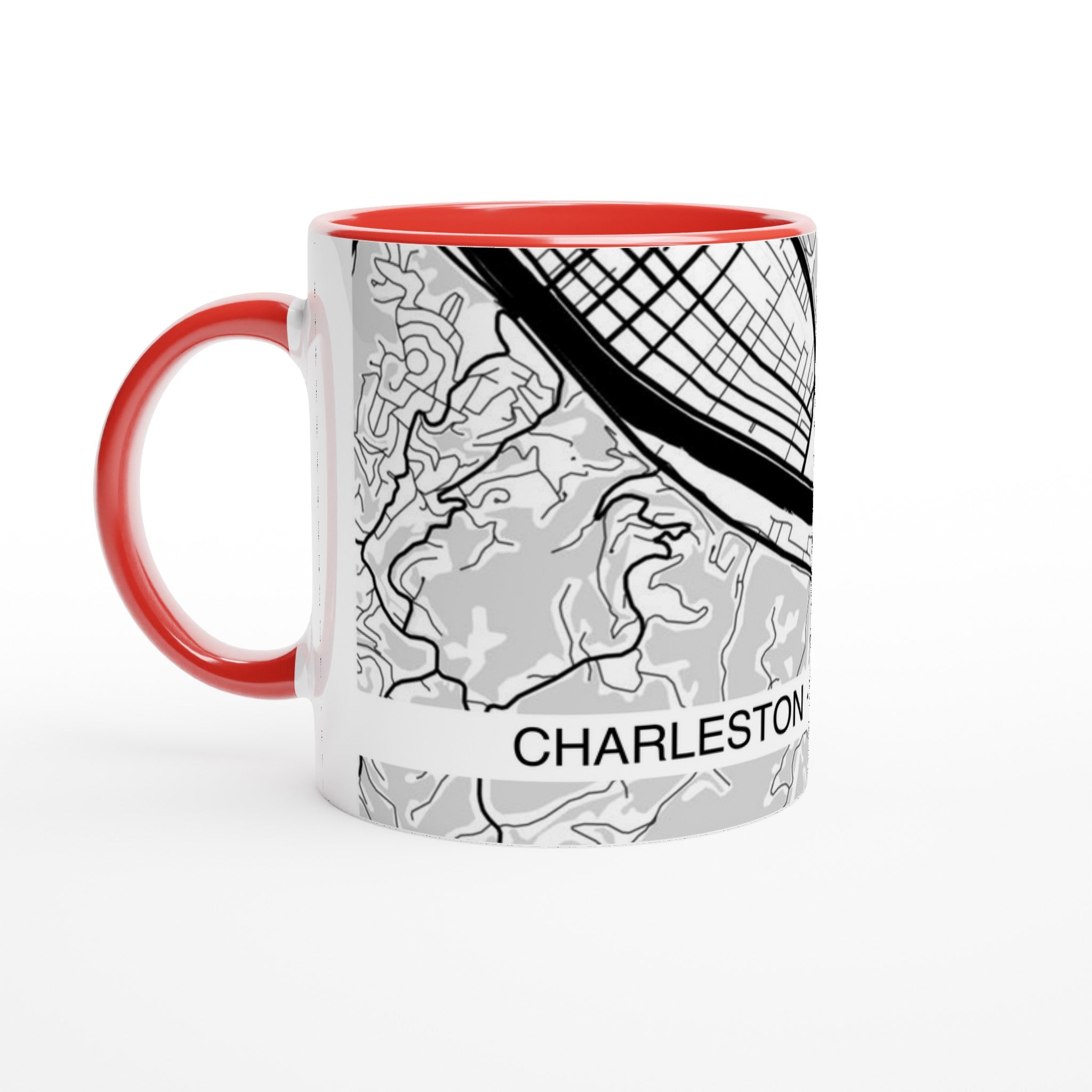 charleston west virginia modern city map mug 11oz