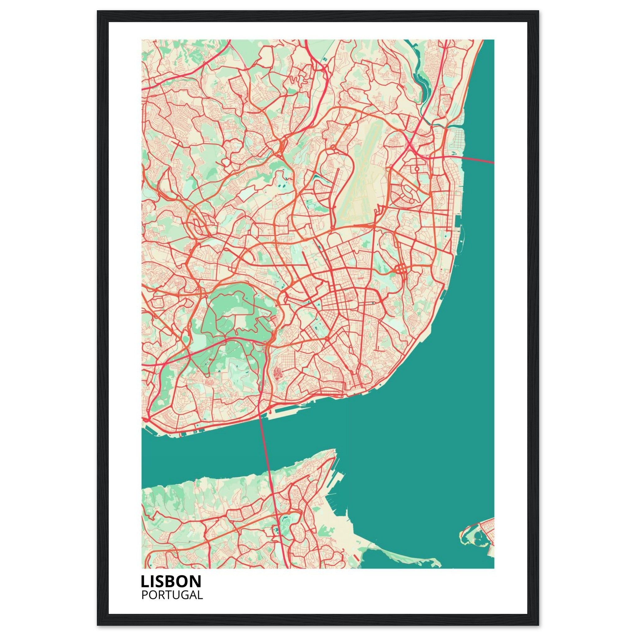 Lisbon Portugal City Map Poster | Custom Map Art Print - Ink And Atlas