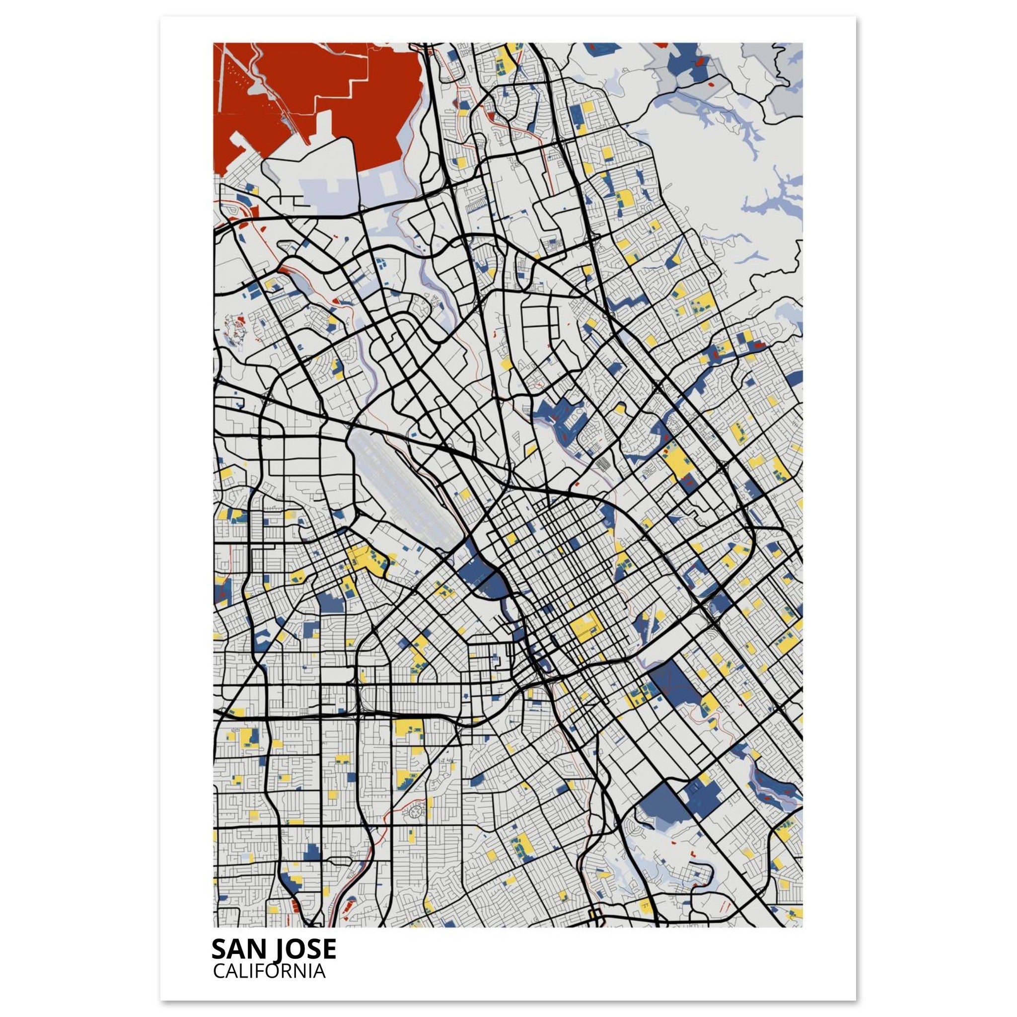 san jose map poster print