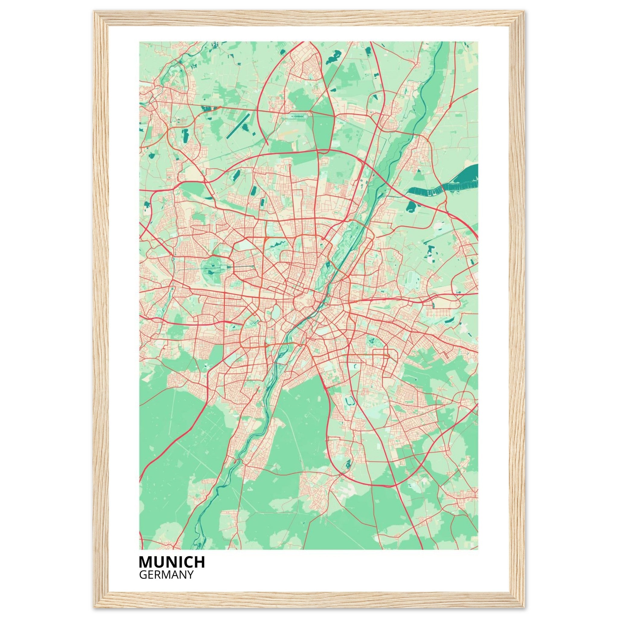 Munich Germany City Map Poster | Custom Map Art Print - Ink And Atlas