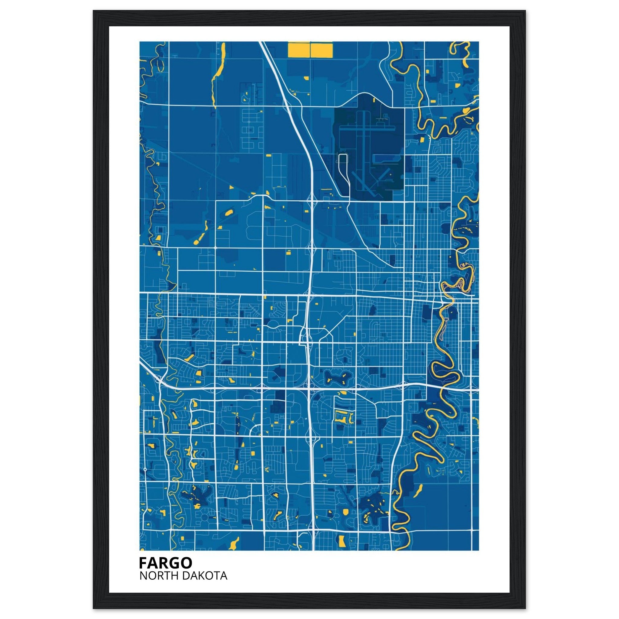 Fargo North Dakota City Map Poster | Custom Map Art Print - Ink And Atlas