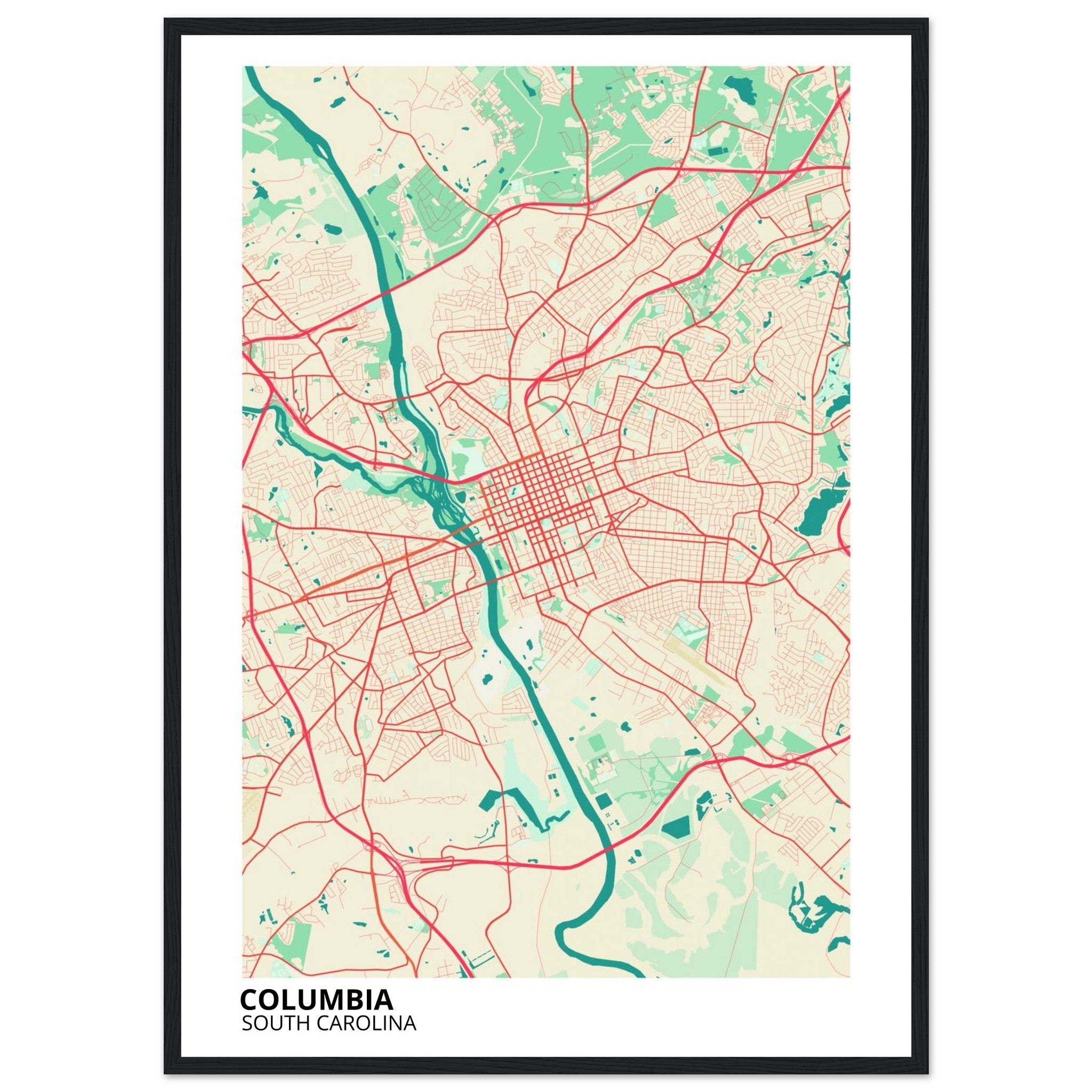 columbia map poster print