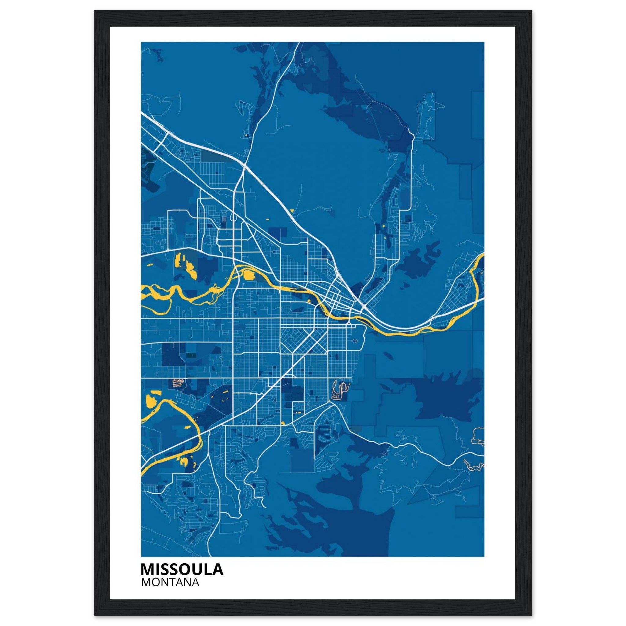 Missoula Montana City Map Poster | Custom Map Art Print - Ink And Atlas