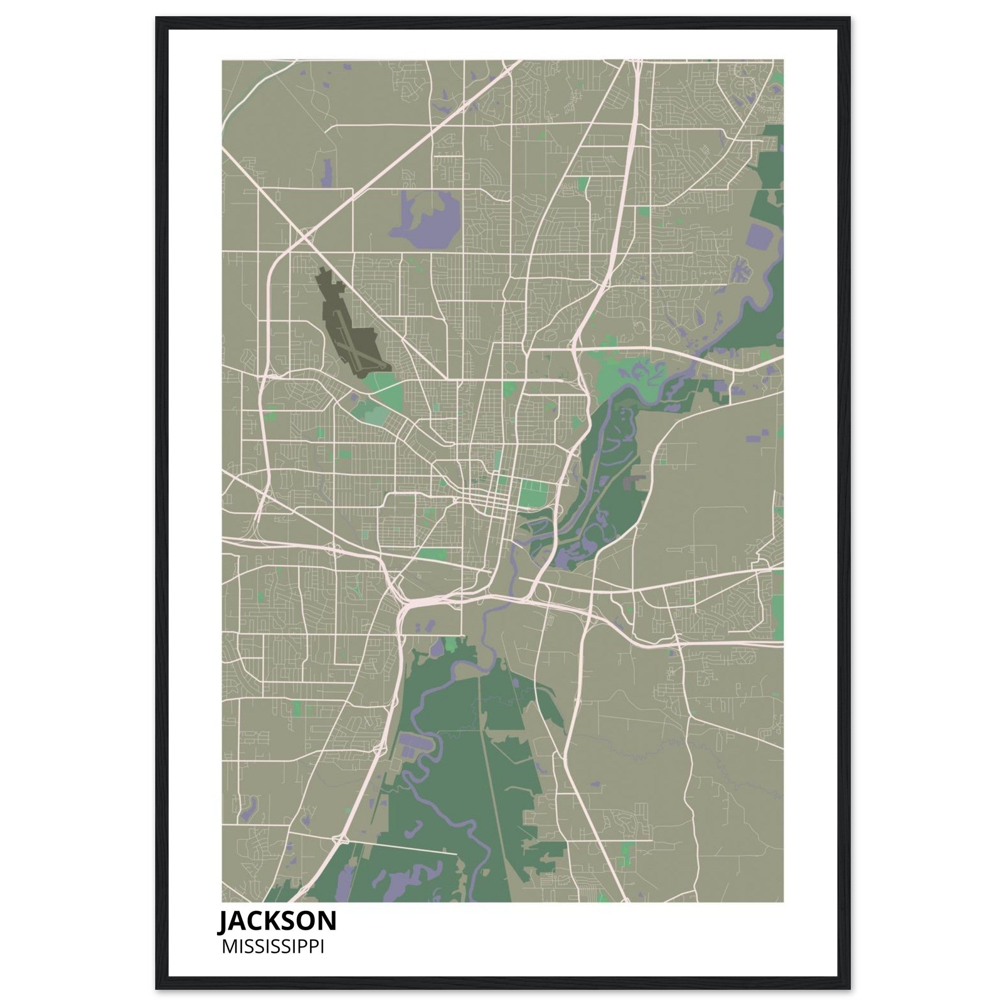 jackson map poster print