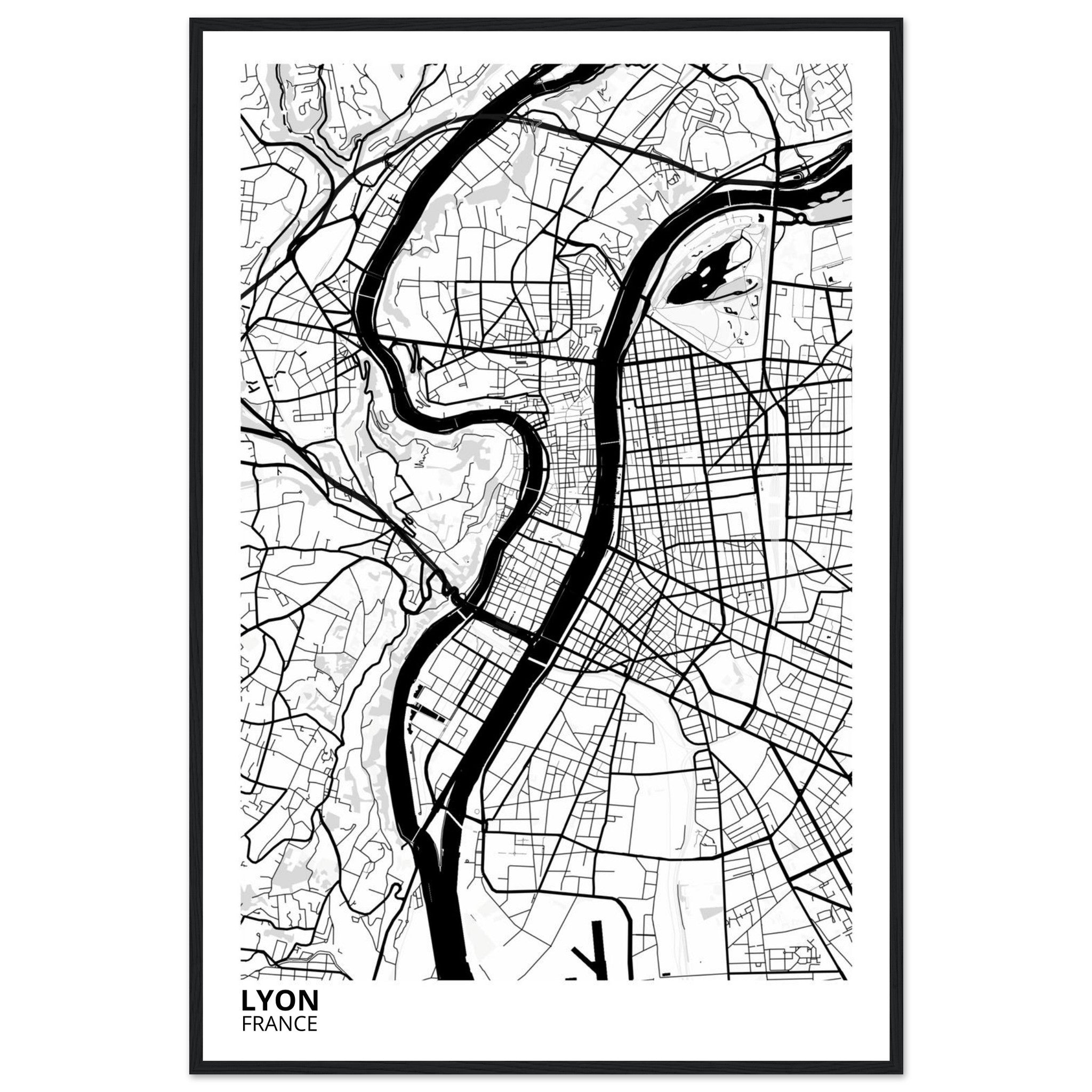 Lyon France City Map Poster | Custom Map Art Print - Ink And Atlas