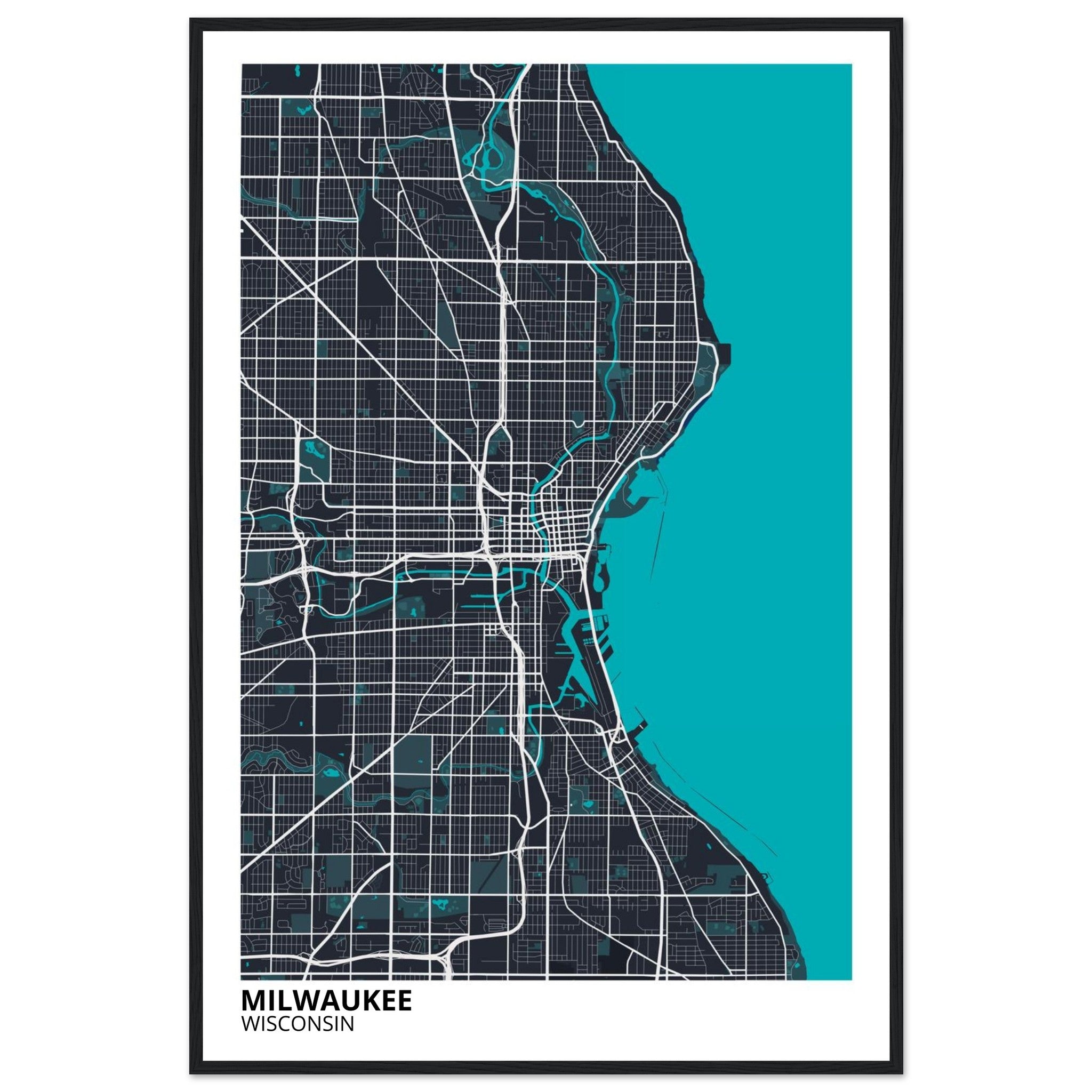 milwaukee map poster print