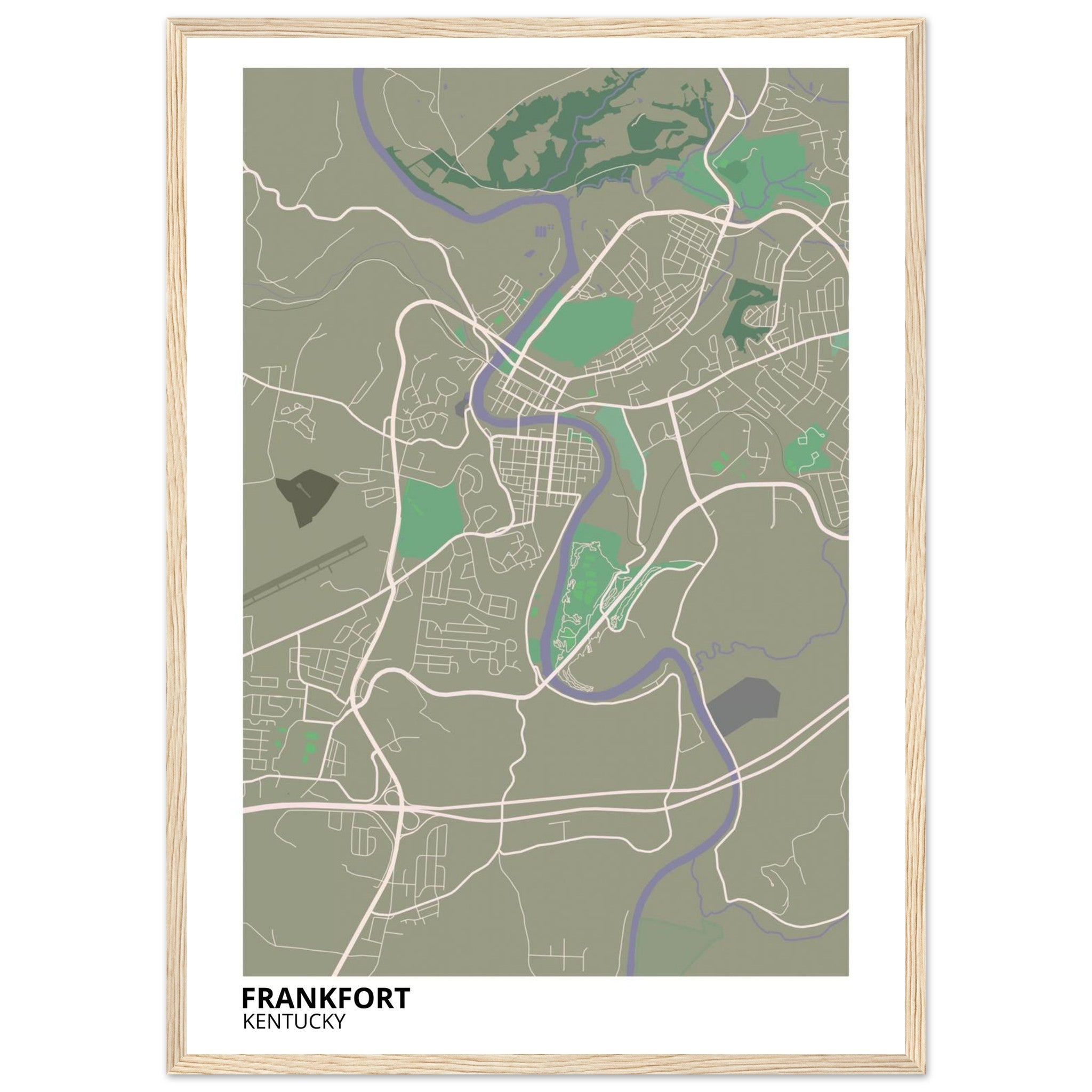frankfort map poster print