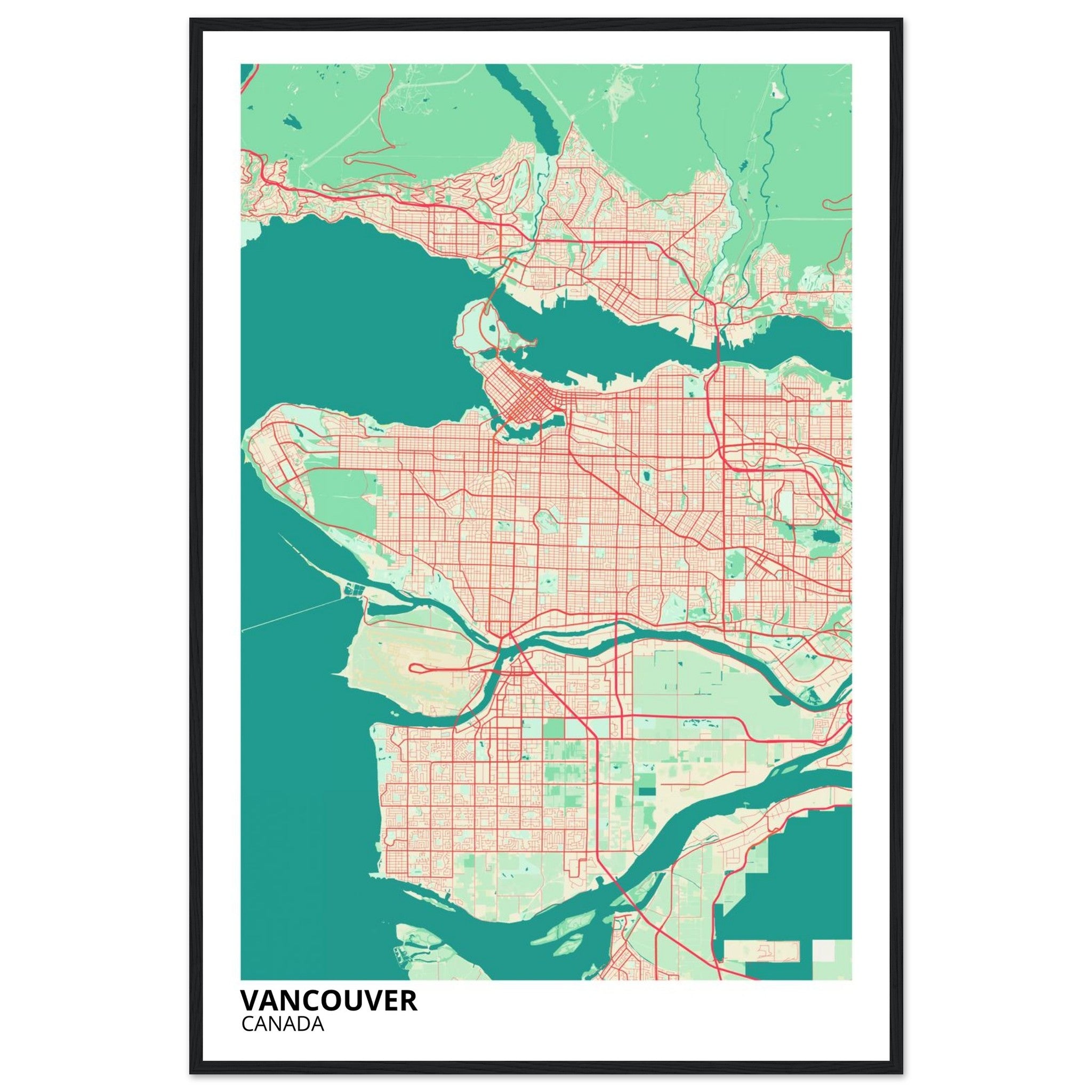 Vancouver Canada City Map Poster | Custom Map Art Print - Ink And Atlas