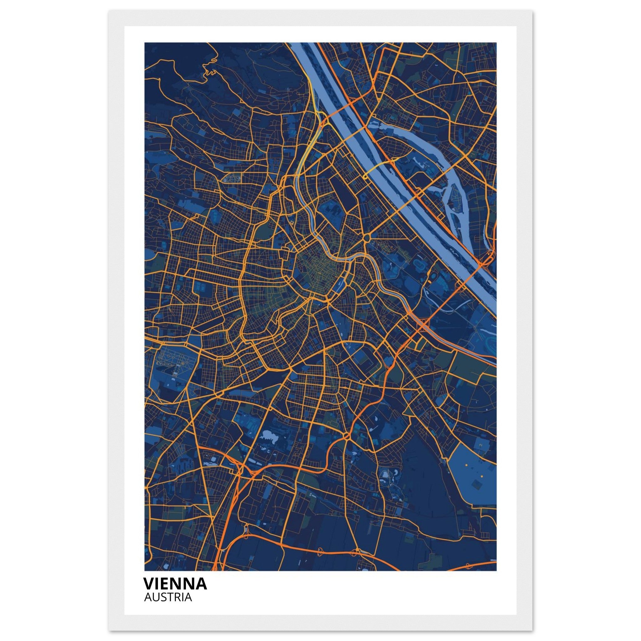 Vienna Austria City Map Poster | Custom Map Art Print - Ink And Atlas