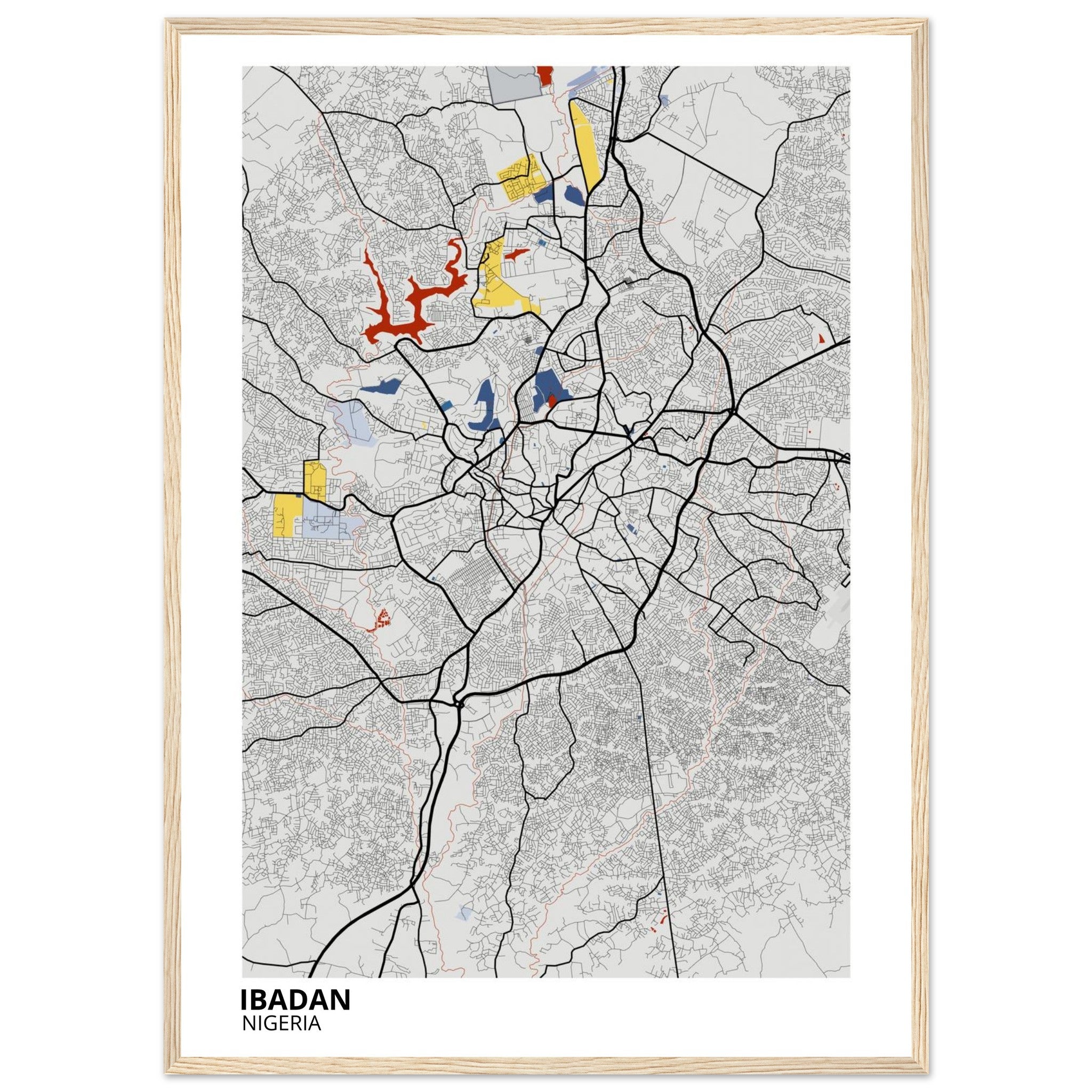Ibadan Nigeria City Map Poster | Custom Map Art Print - Ink And Atlas