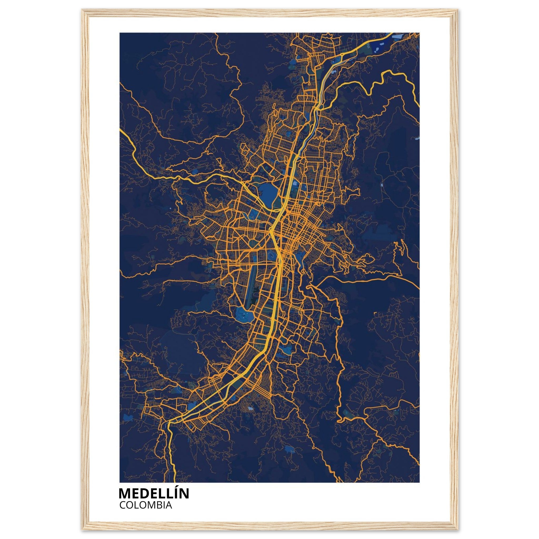 Medellín Colombia City Map Poster | Custom Map Art Print - Ink And Atlas