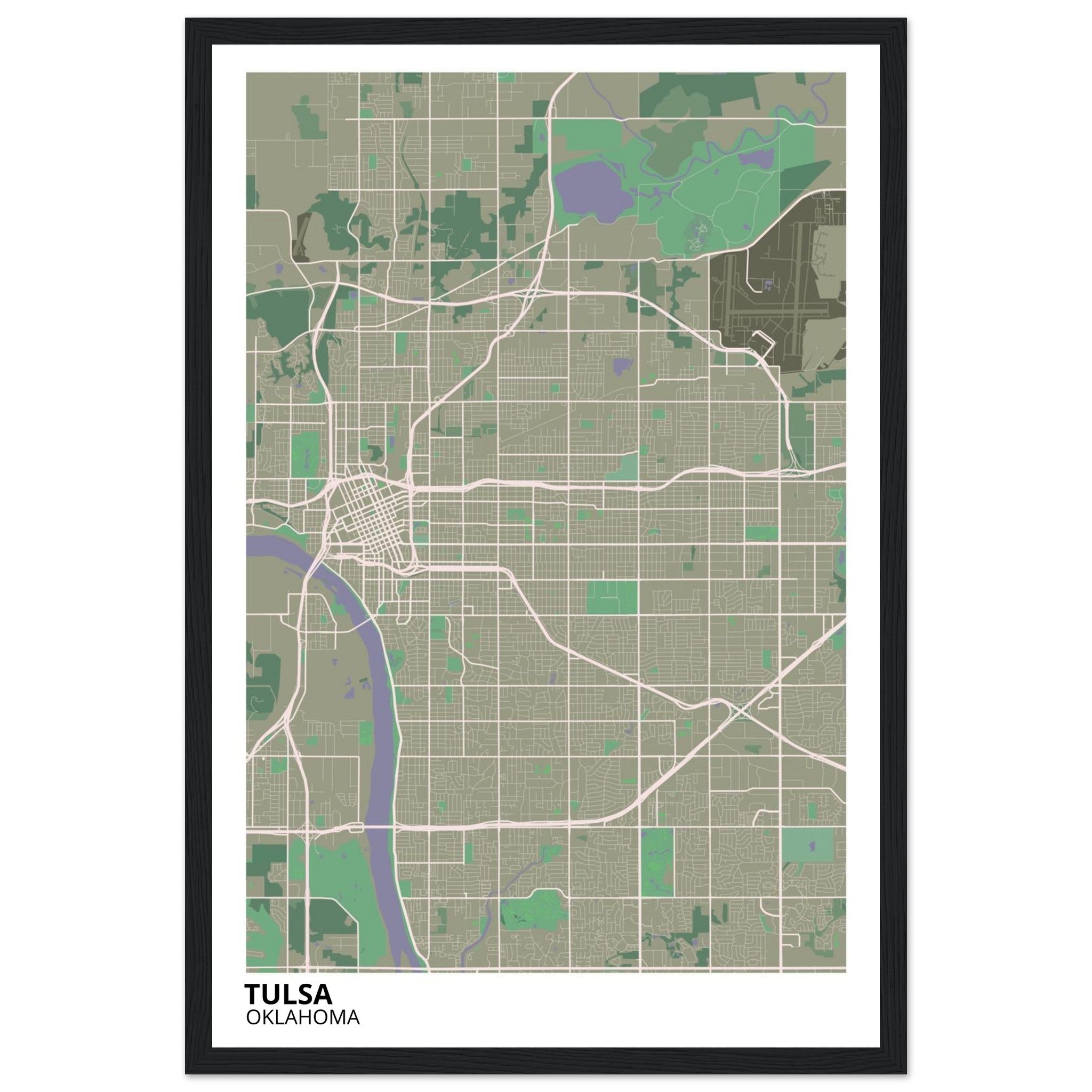 tulsa map poster print