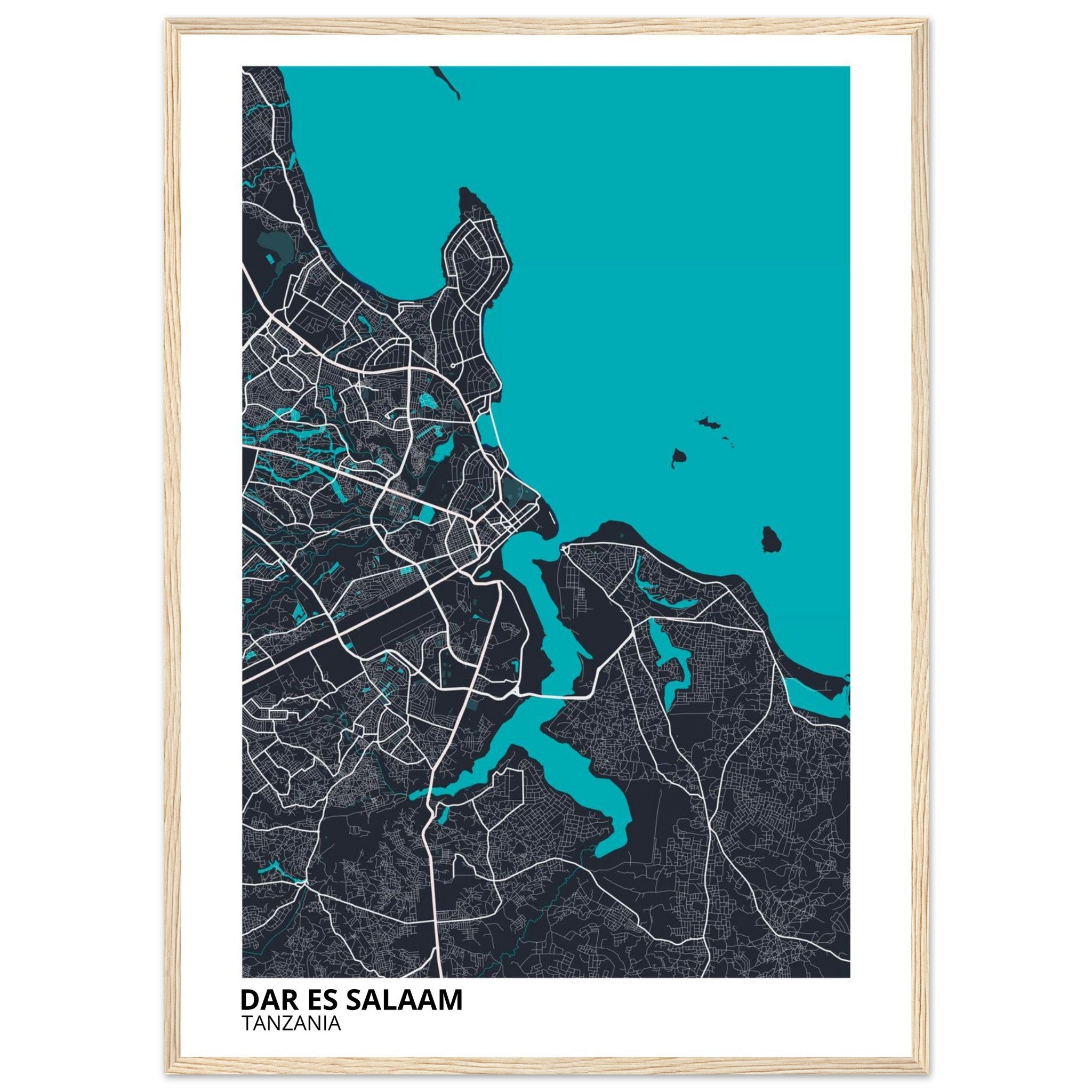 Dar es Salaam Tanzania City Map Poster | Custom Map Art Print - Ink And Atlas
