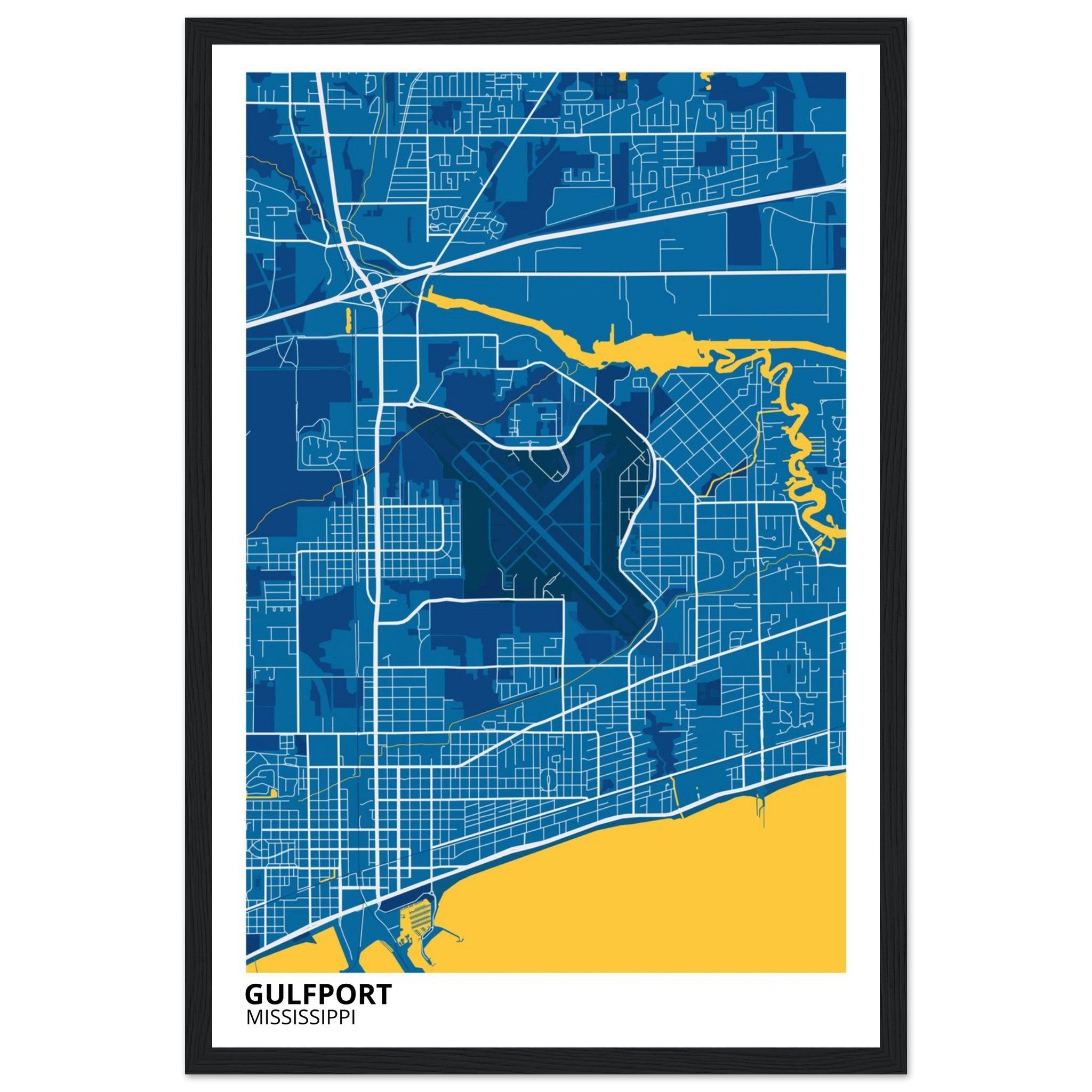 Gulfport Mississippi City Map Poster | Custom Map Art Print - Ink And Atlas