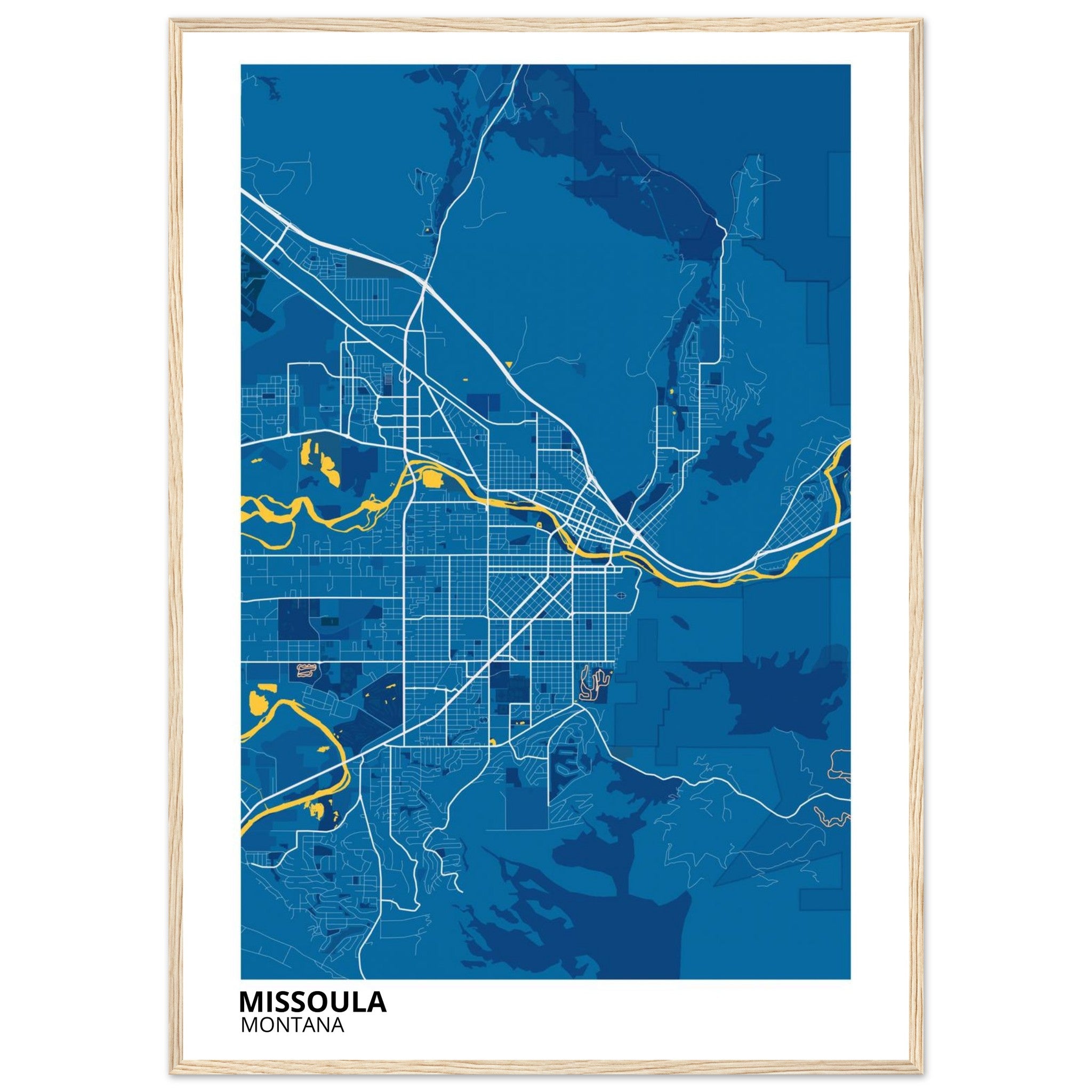 Missoula Montana City Map Poster | Custom Map Art Print - Ink And Atlas