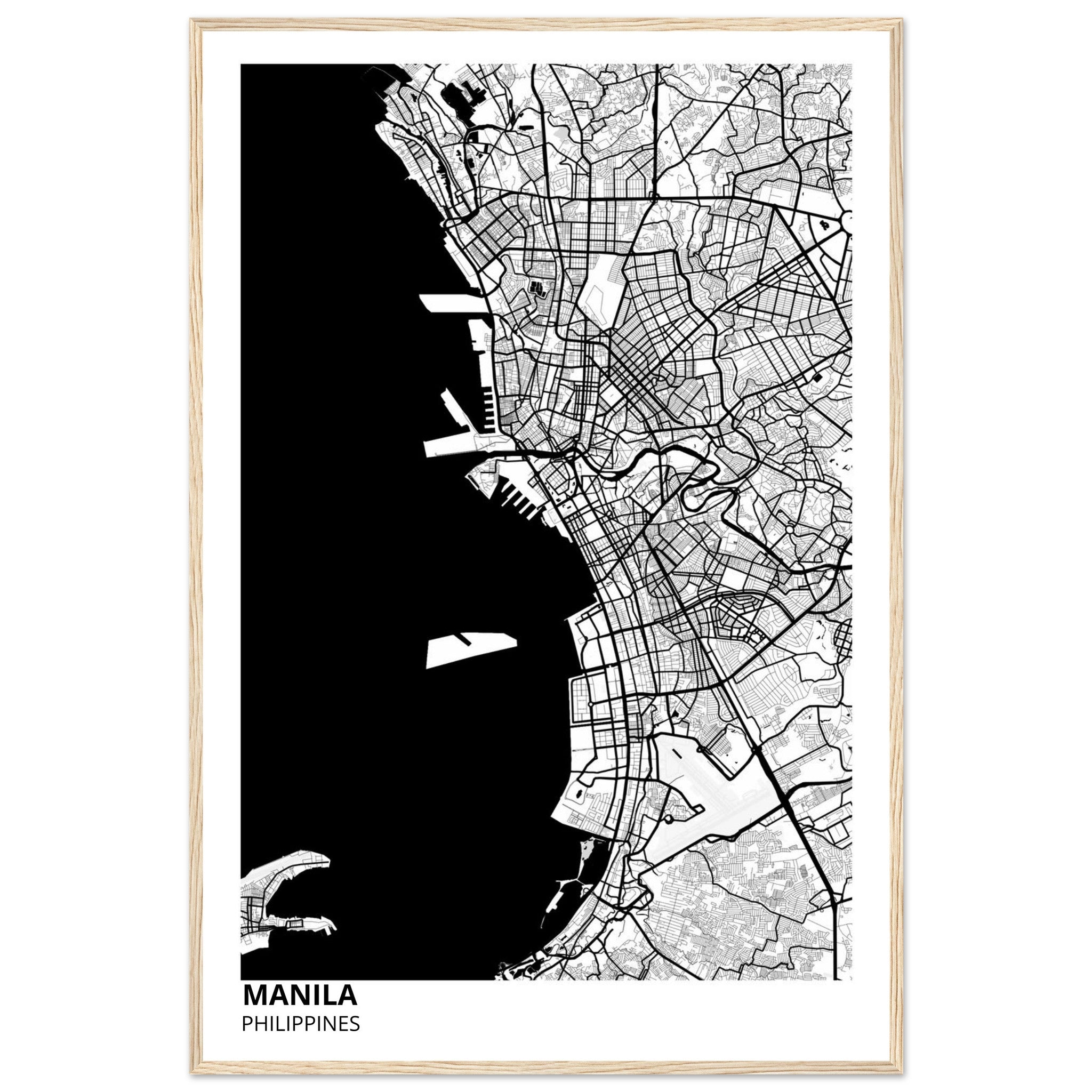 manila philippines map poster print