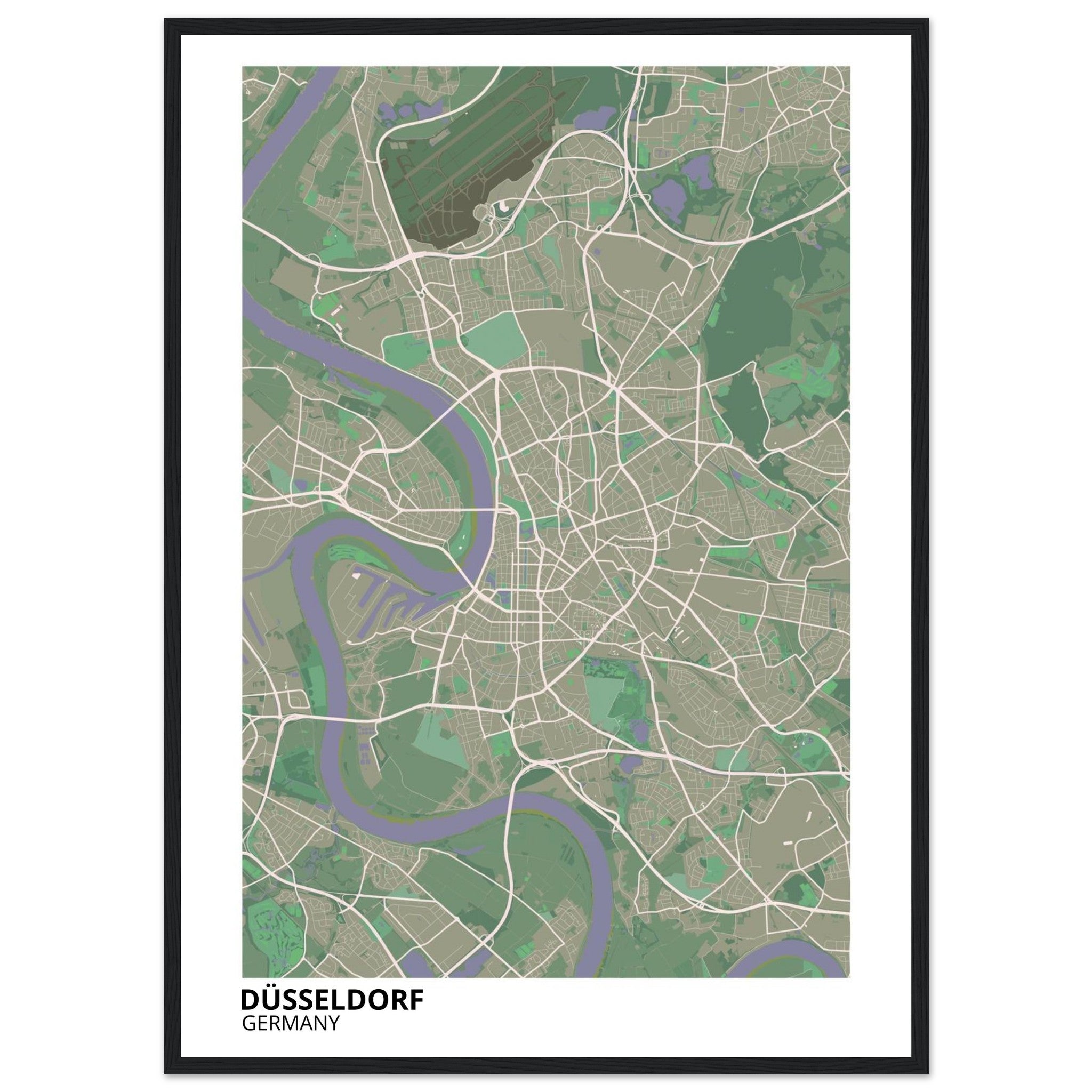 Düsseldorf Germany City Map Poster | Custom Map Art Print - Ink And Atlas