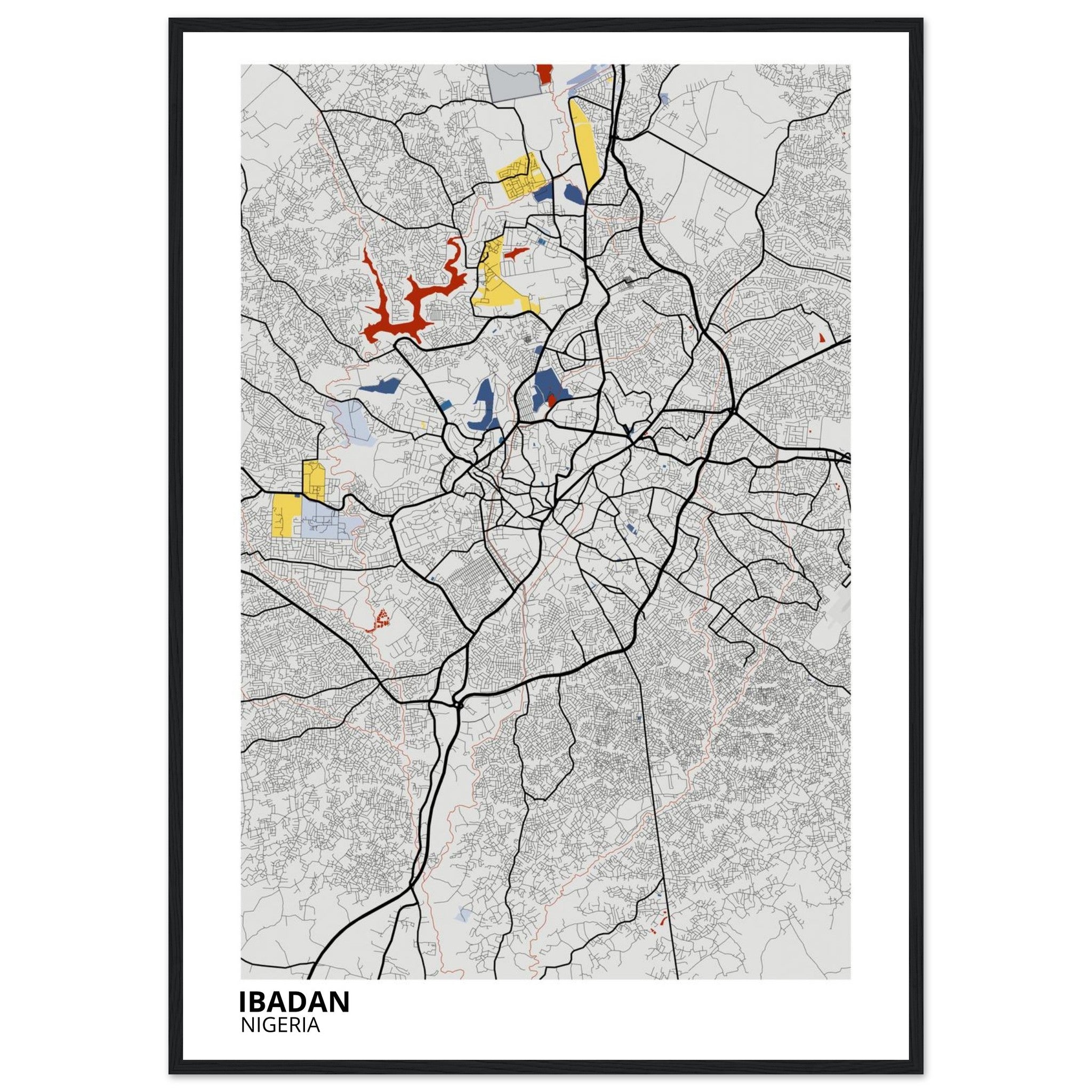 Ibadan Nigeria City Map Poster | Custom Map Art Print - Ink And Atlas