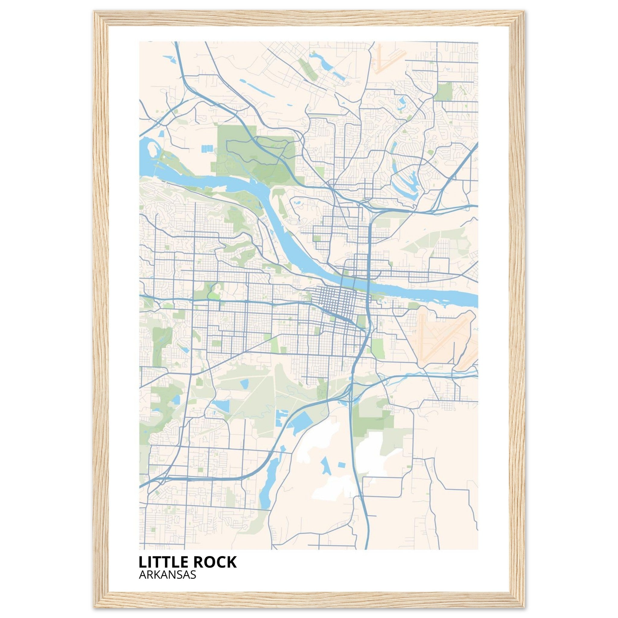 little rock map poster print