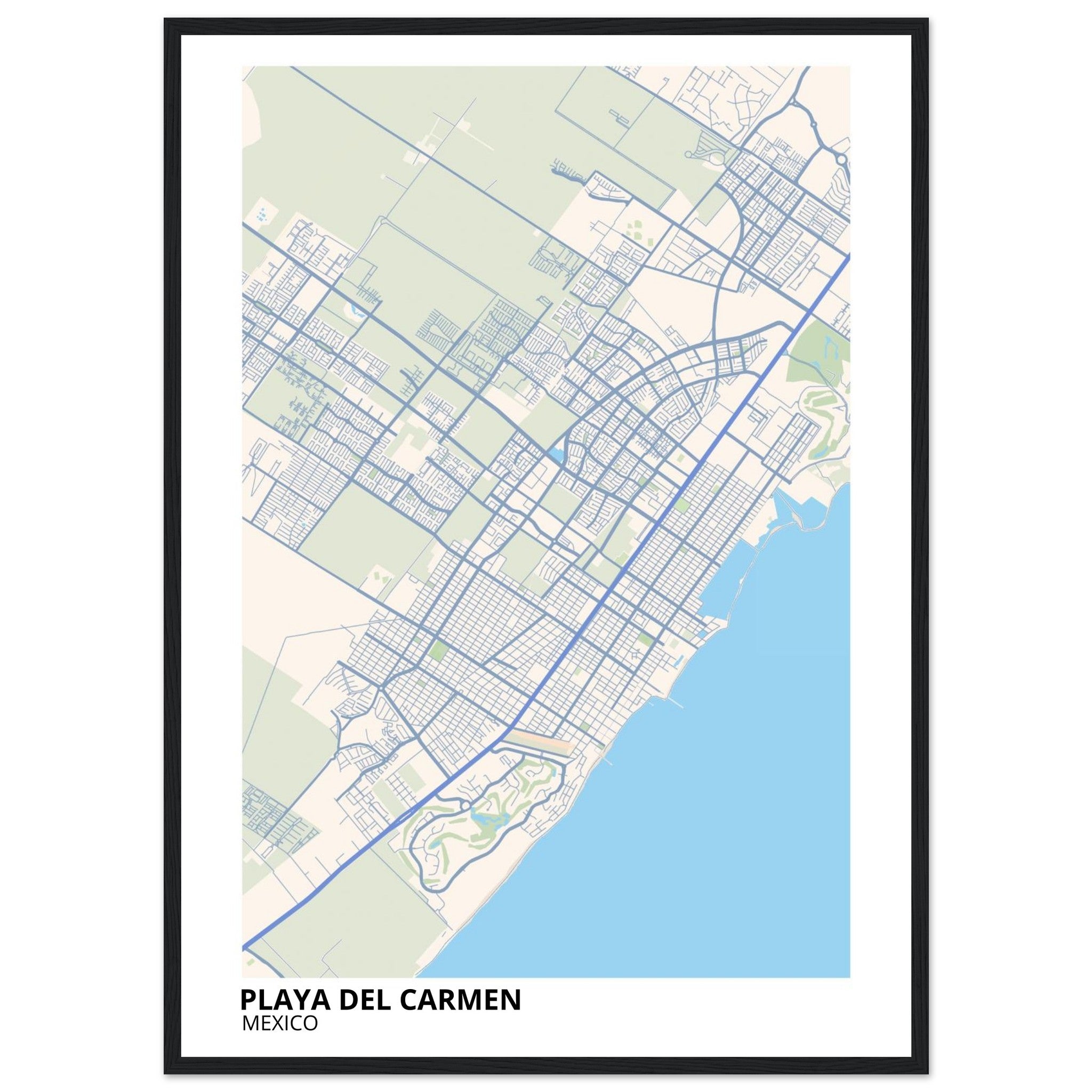 Playa Del Carmen Mexico City Map Poster | Custom Map Art Print - Ink And Atlas