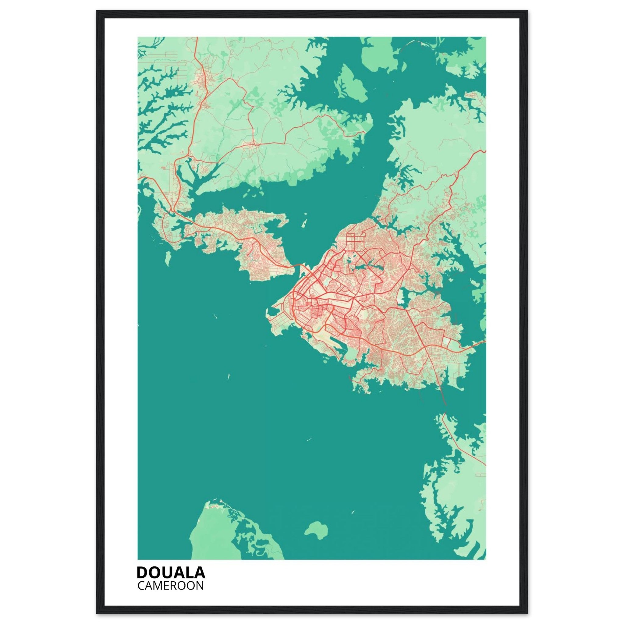 Douala Cameroon City Map Poster | Custom Map Art Print - Ink And Atlas
