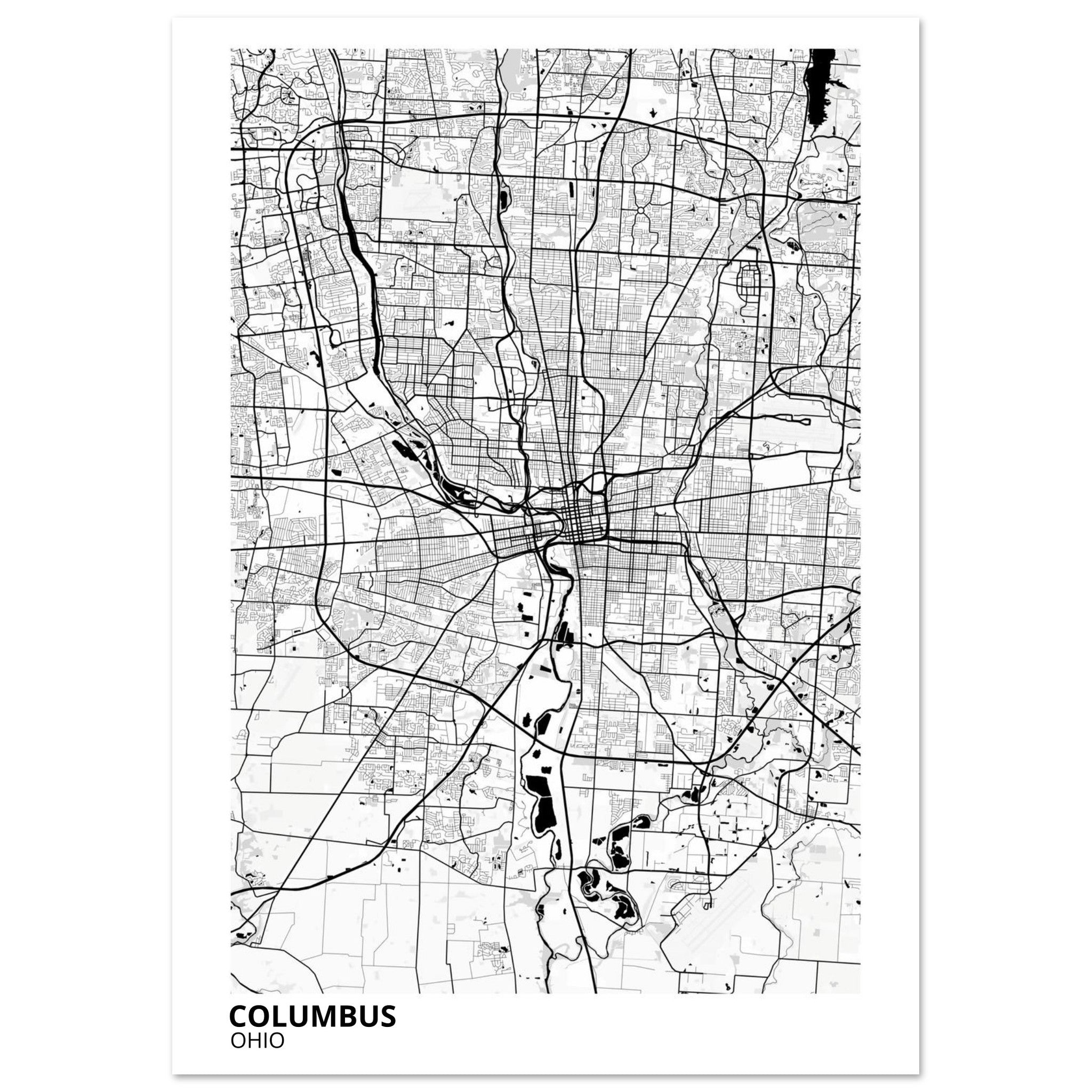 Columbus Ohio City Map Poster | Custom Map Art Print - Ink And Atlas