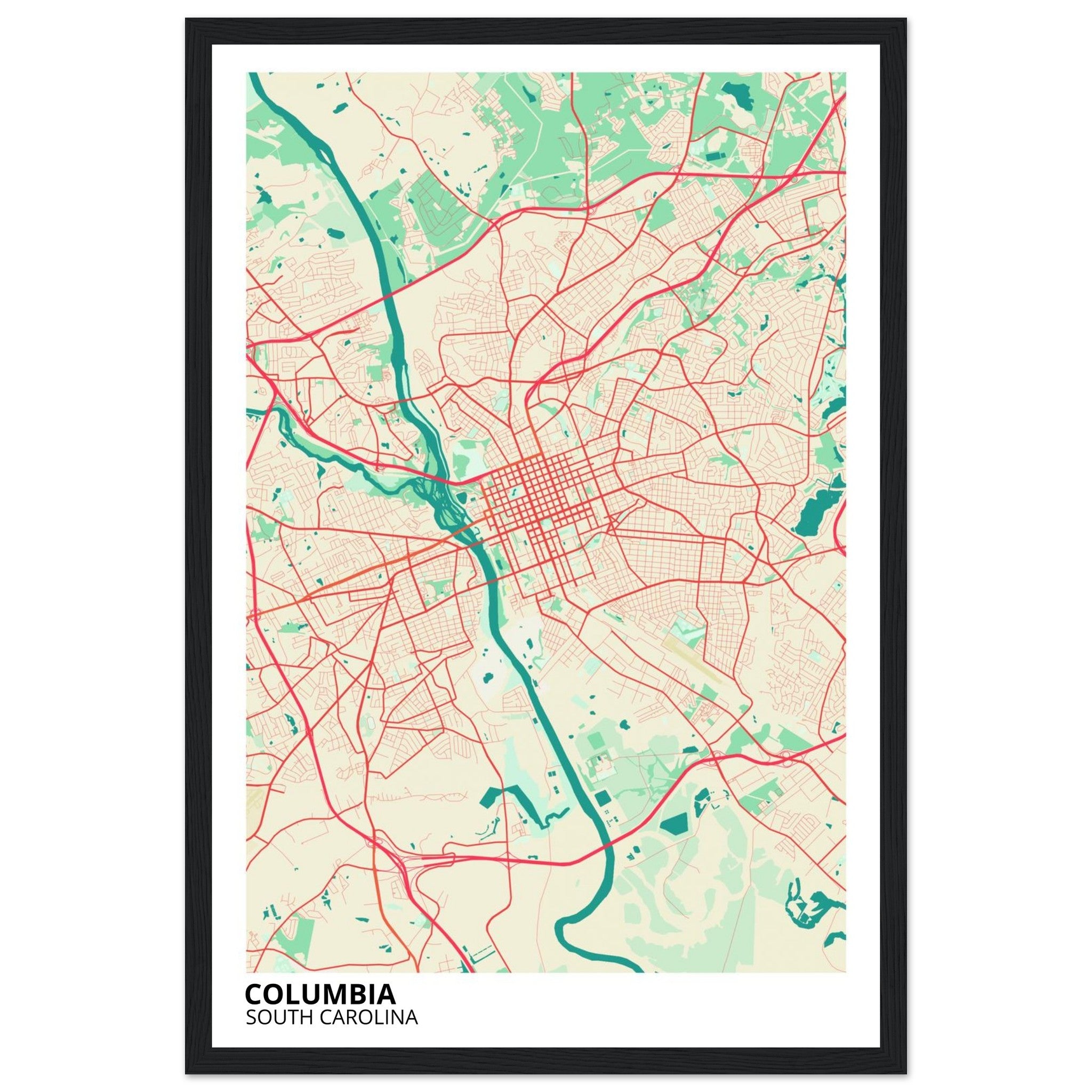 columbia map poster print