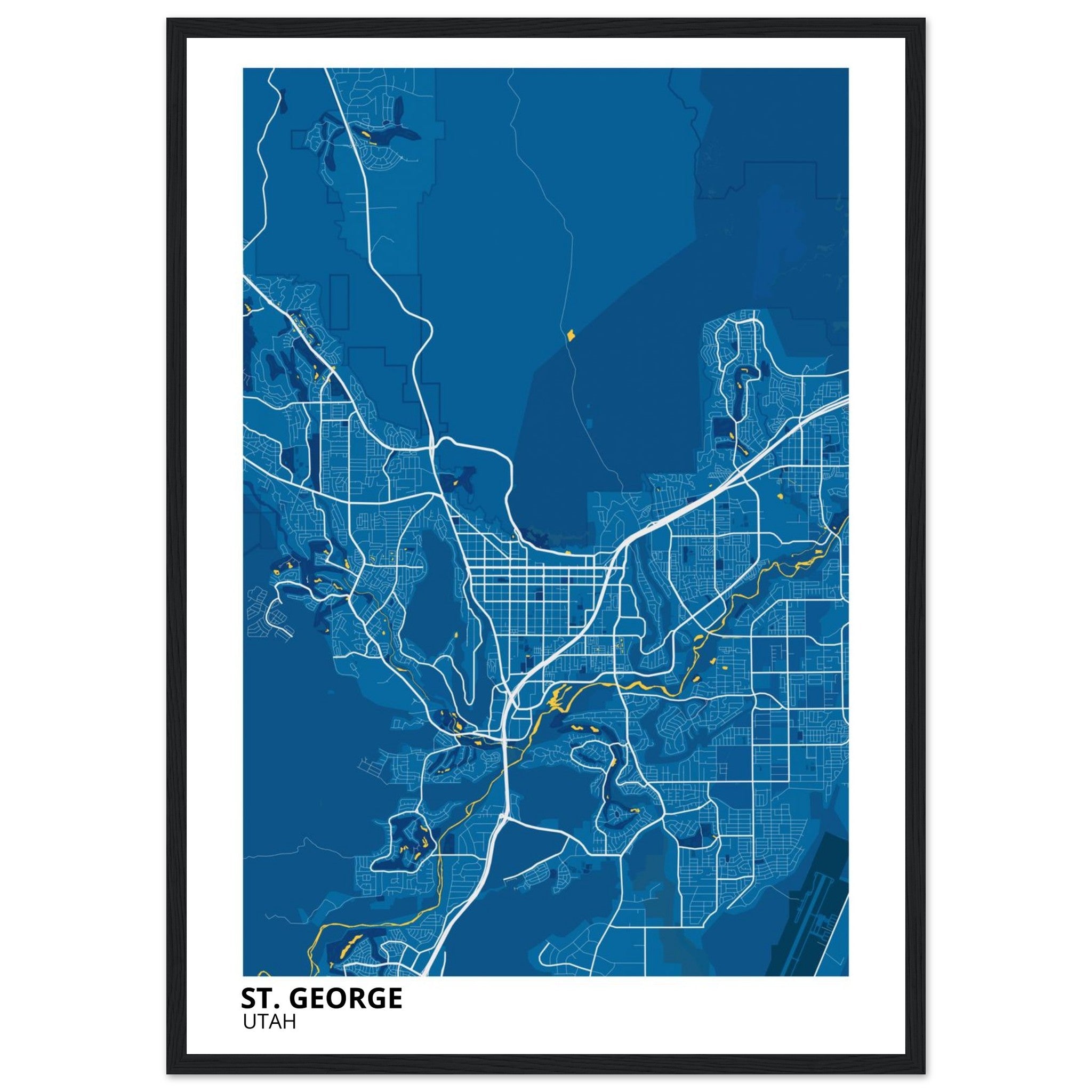 St. George Utah City Map Poster | Custom Map Art Print - Ink And Atlas