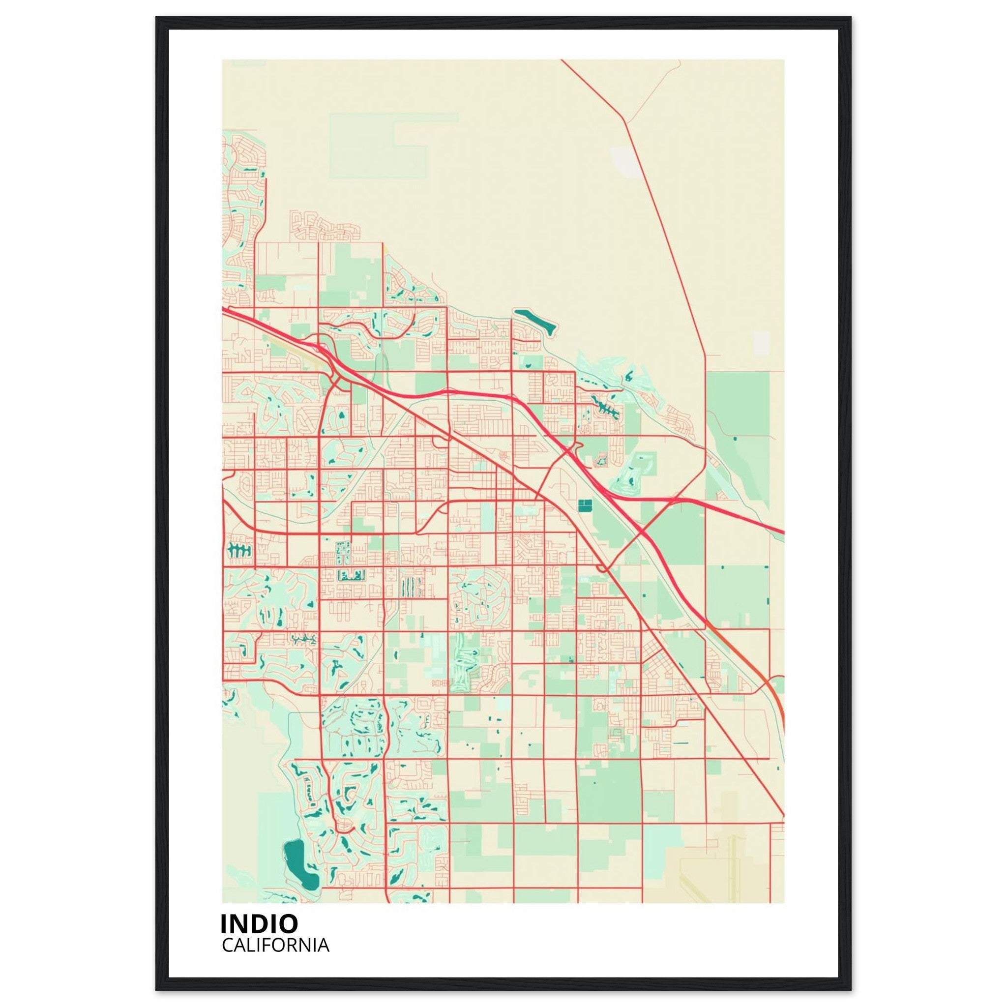 Indio California City Map Poster | Custom Map Art Print - Ink And Atlas