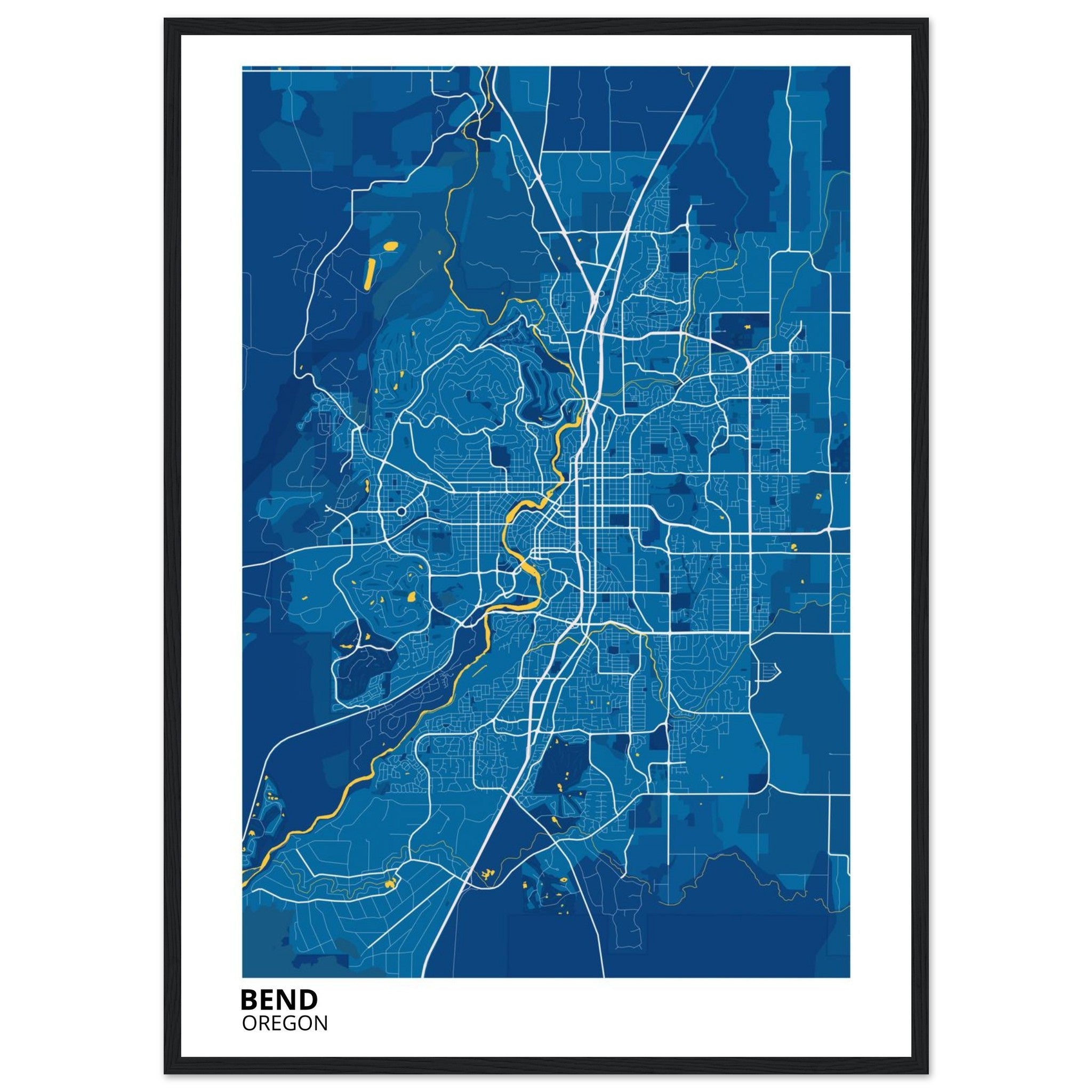 Bend Oregon City Map Poster | Custom Map Art Print - Ink And Atlas
