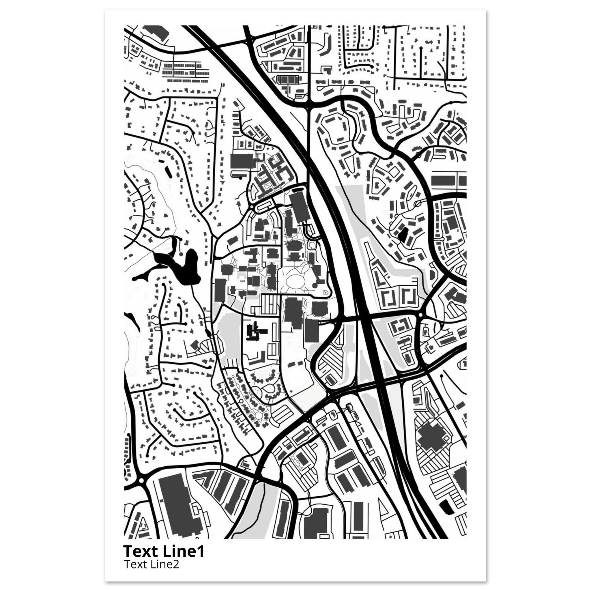 kennesaw state university georgia modern campus map print