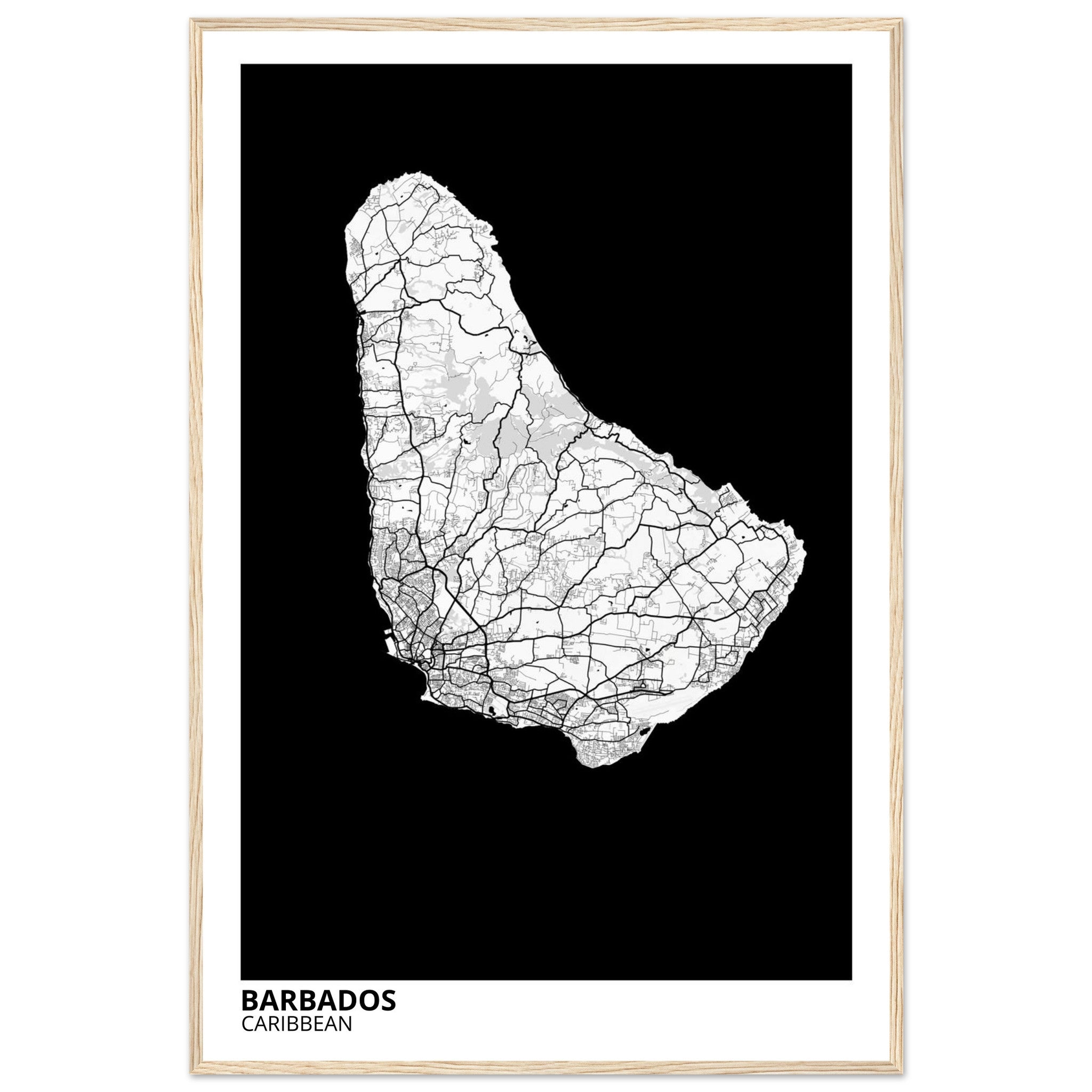 Barbados Caribbean City Map Poster | Custom Map Art Print - Ink And Atlas