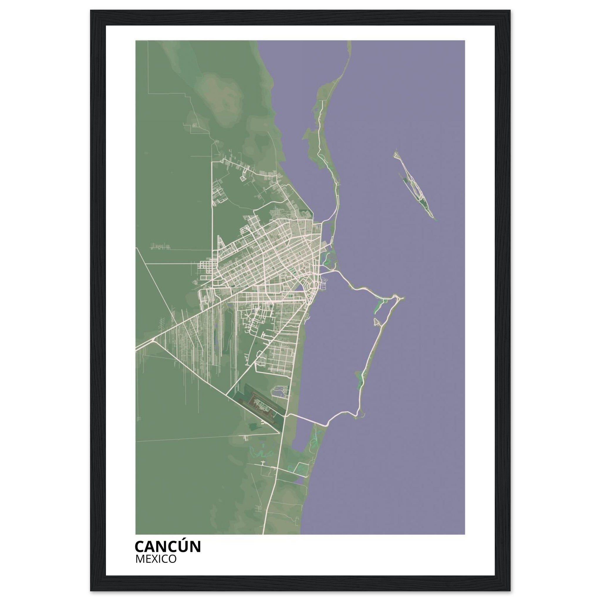 Cancun Mexico City Map Poster | Custom Map Art Print - Ink And Atlas