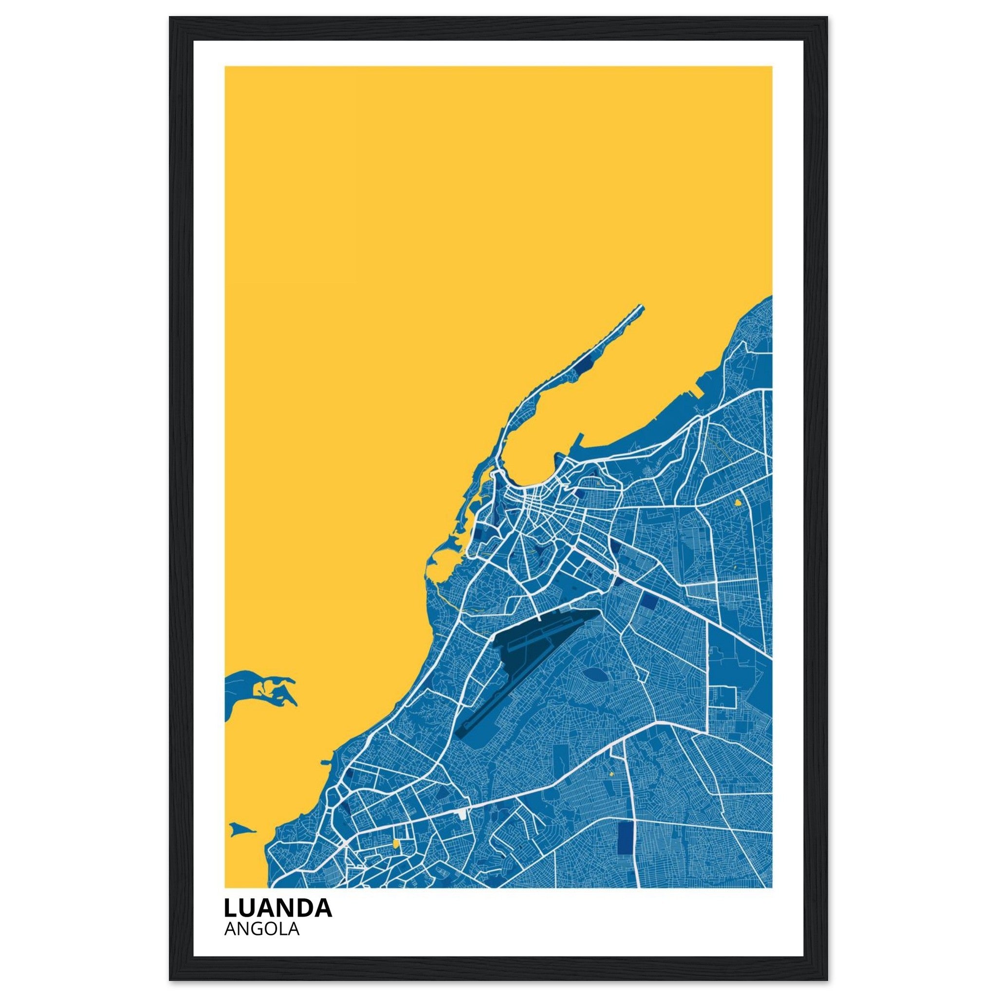 Luanda Angola City Map Poster | Custom Map Art Print - Ink And Atlas