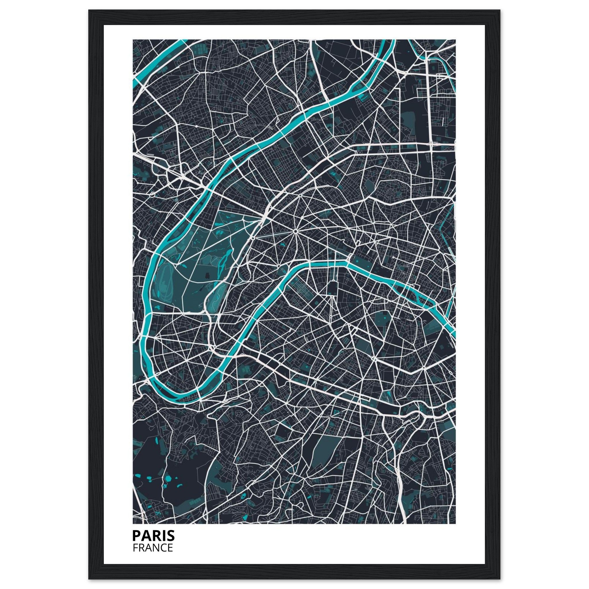Paris France City Map Poster | Custom Map Art Print - Ink And Atlas