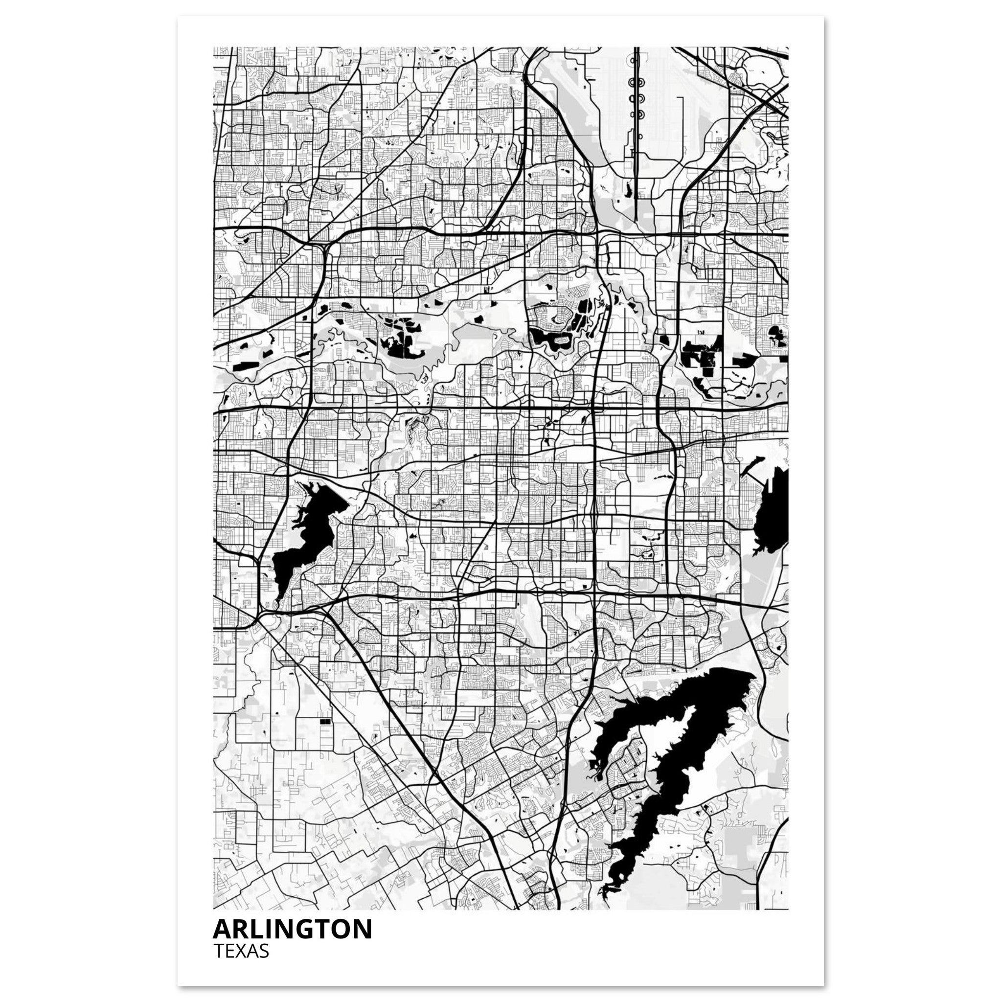 Arlington Texas City Map Poster | Custom Map Art Print - Ink And Atlas