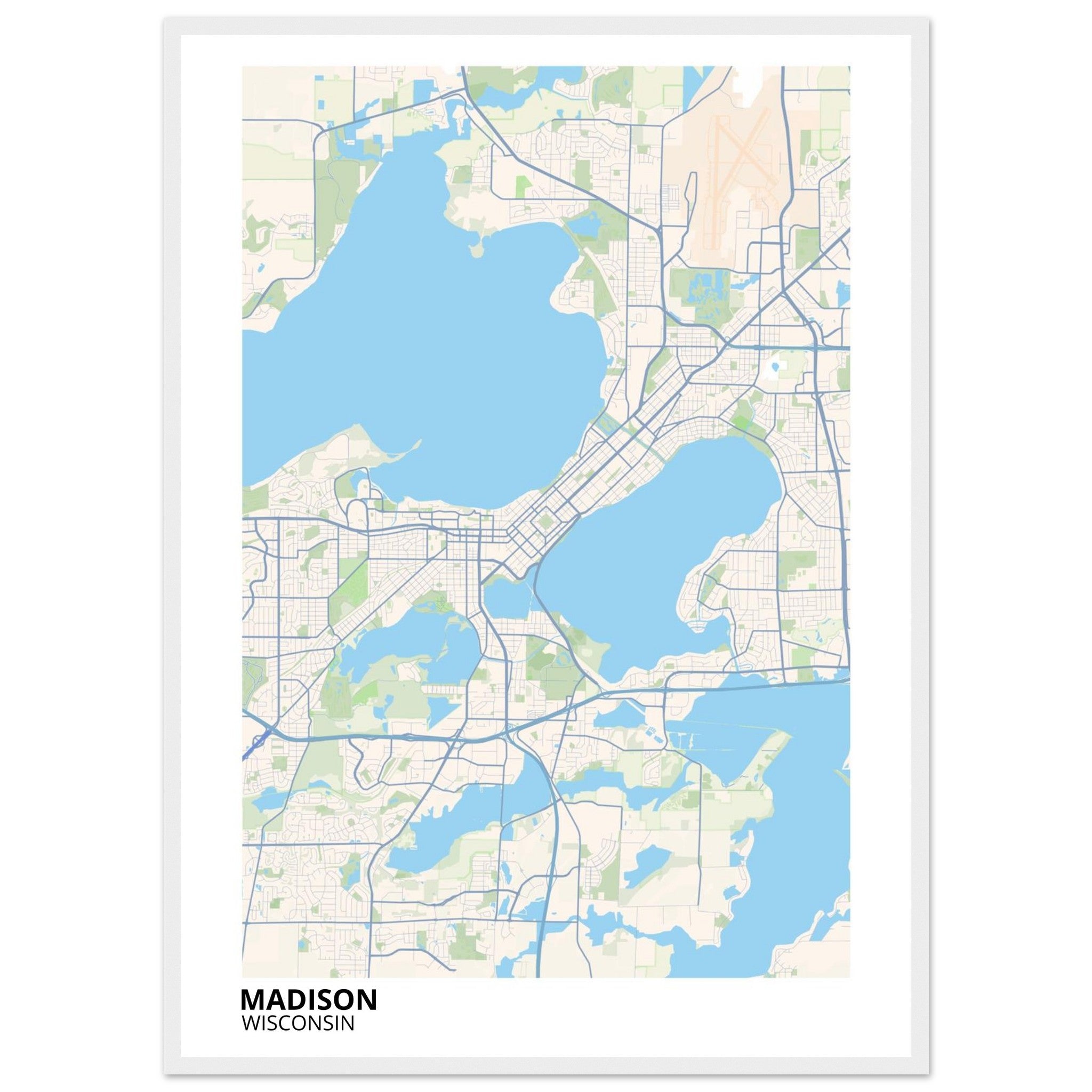 madison map poster print