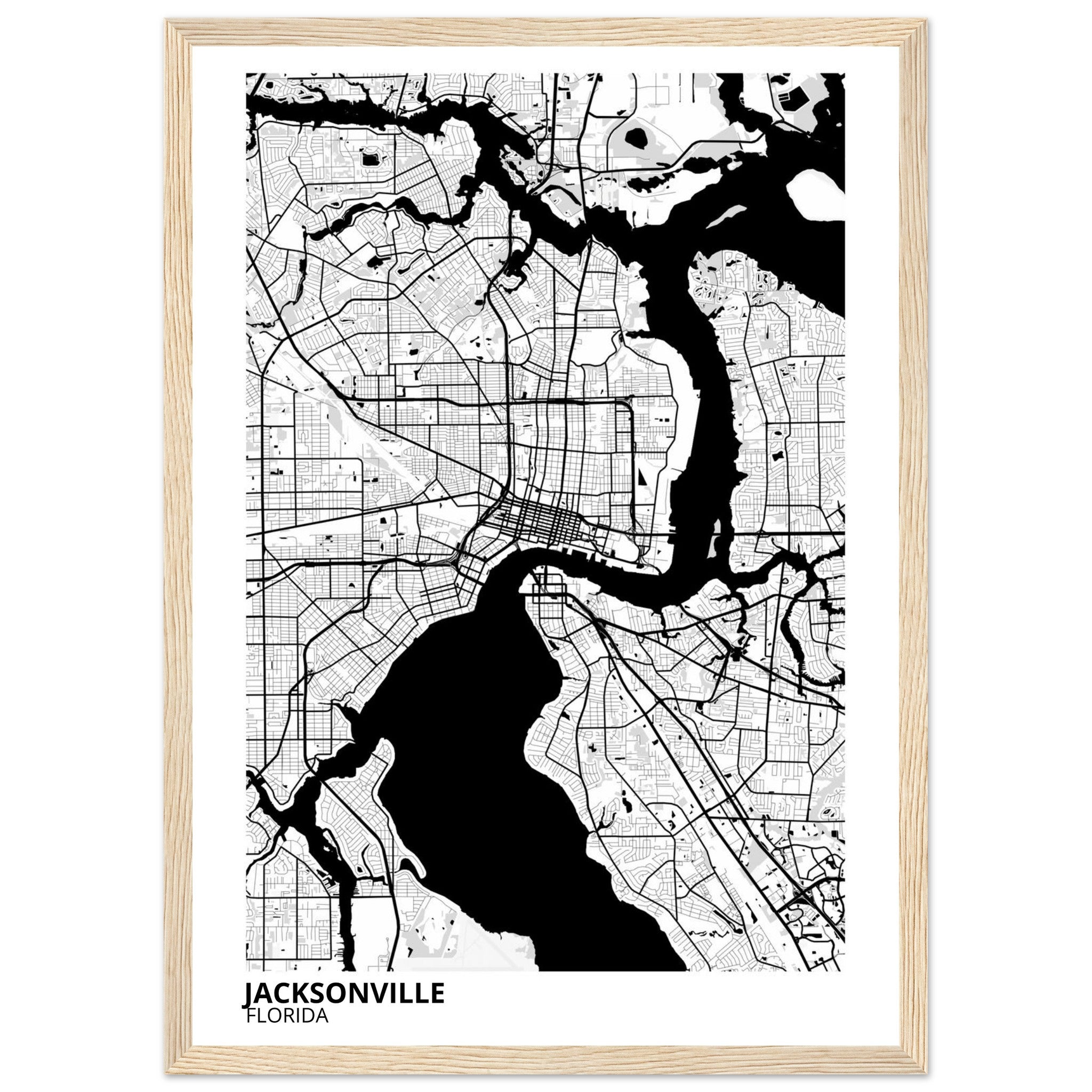 jacksonville map poster print