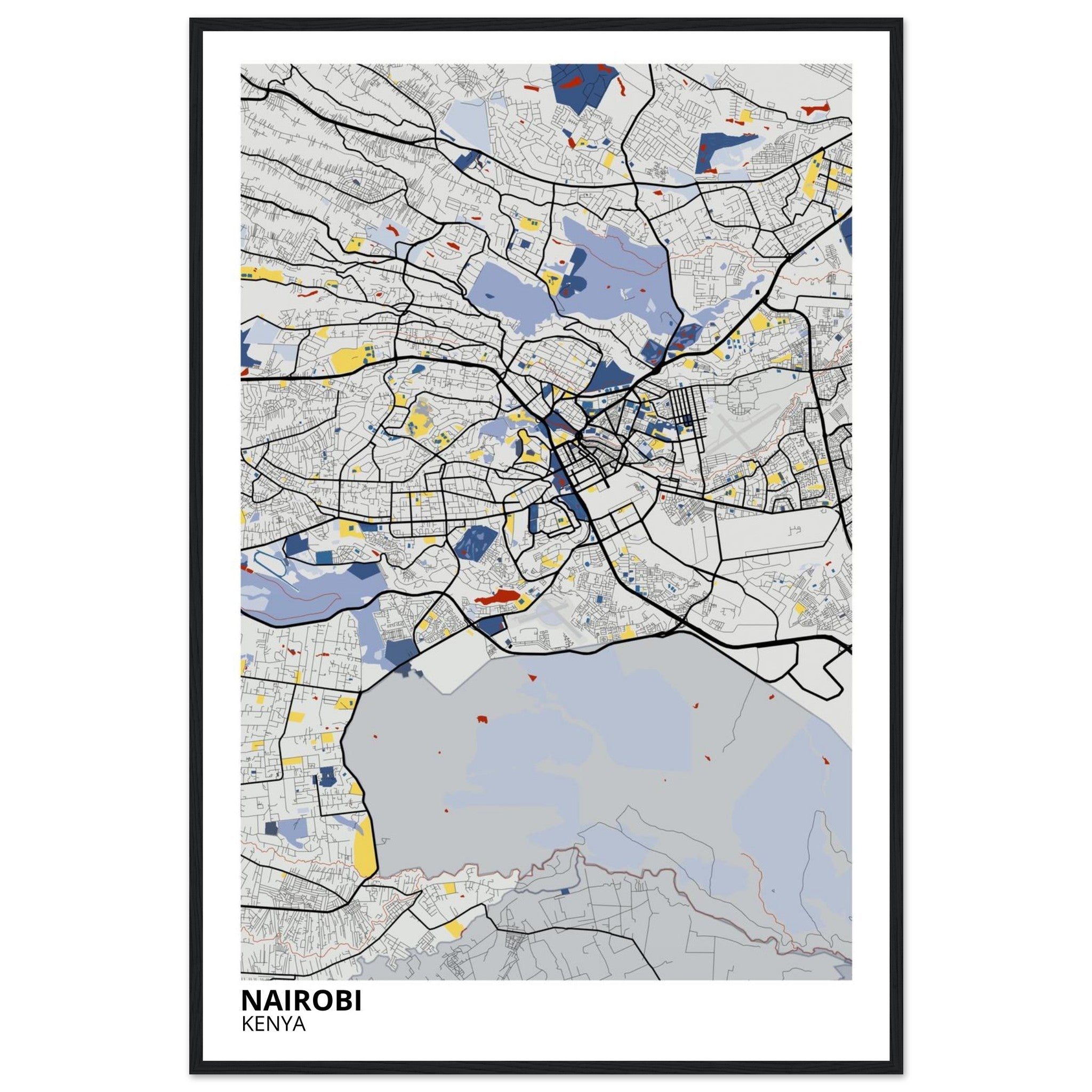 Nairobi Kenya City Map Poster | Custom Map Art Print - Ink And Atlas