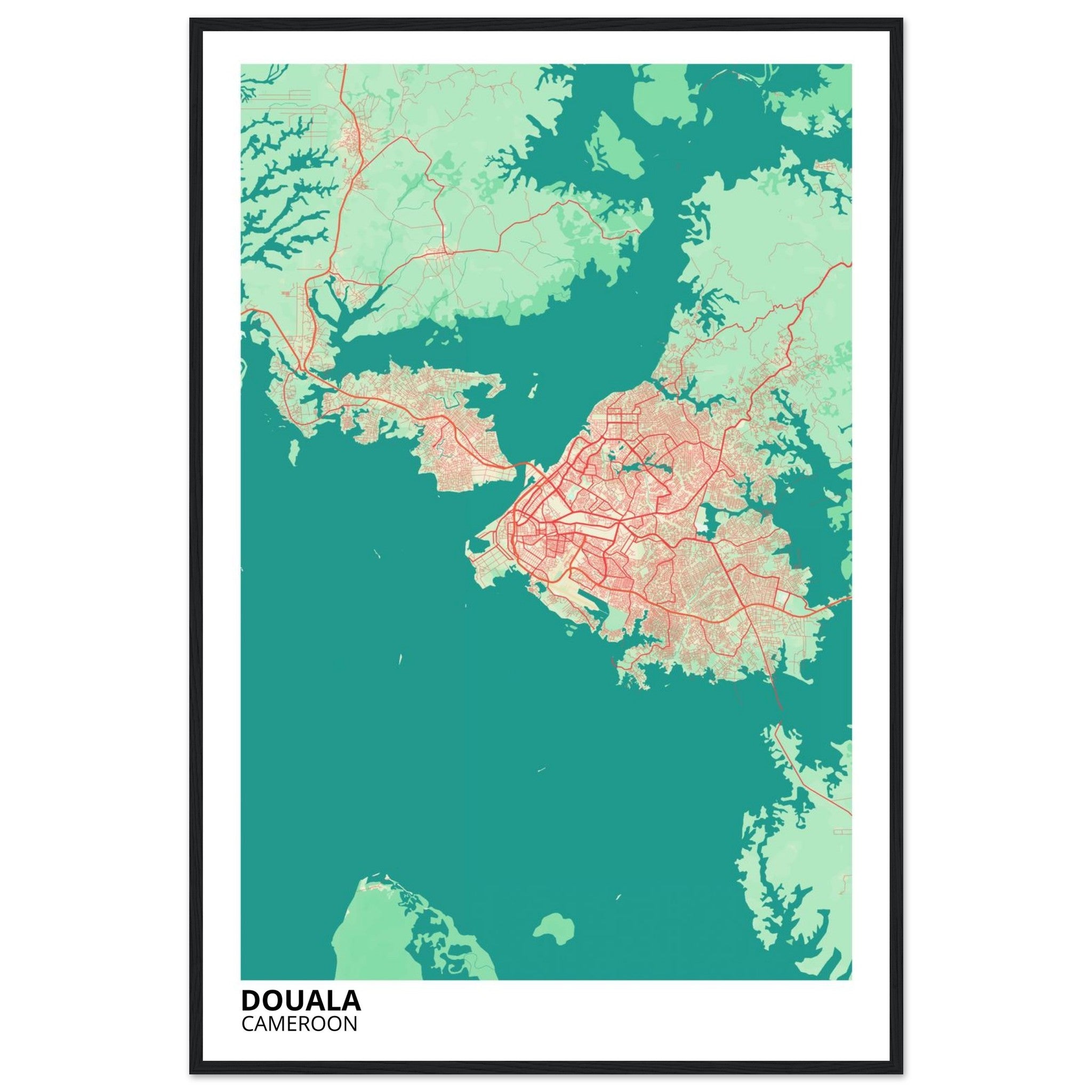 Douala Cameroon City Map Poster | Custom Map Art Print - Ink And Atlas