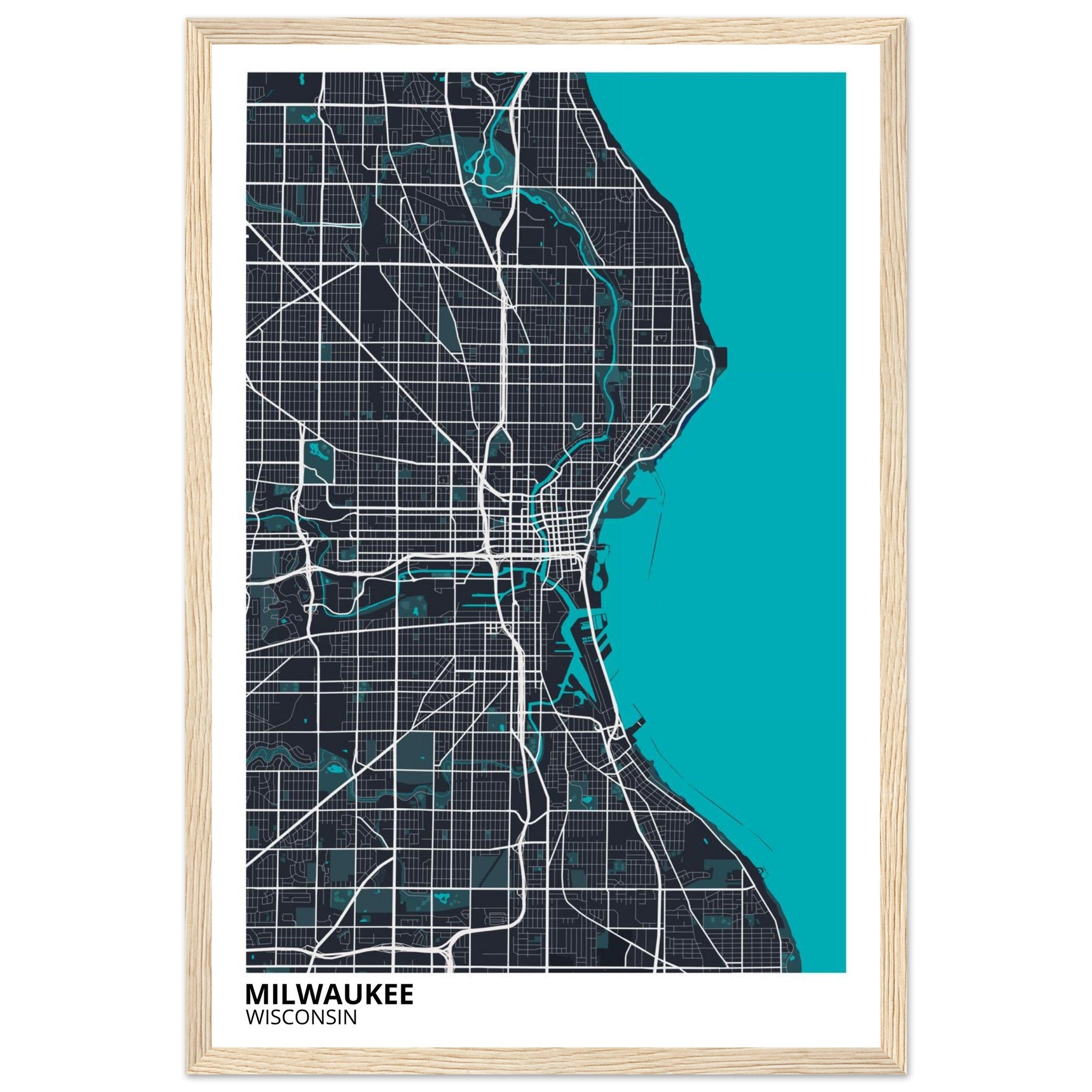 milwaukee map poster print
