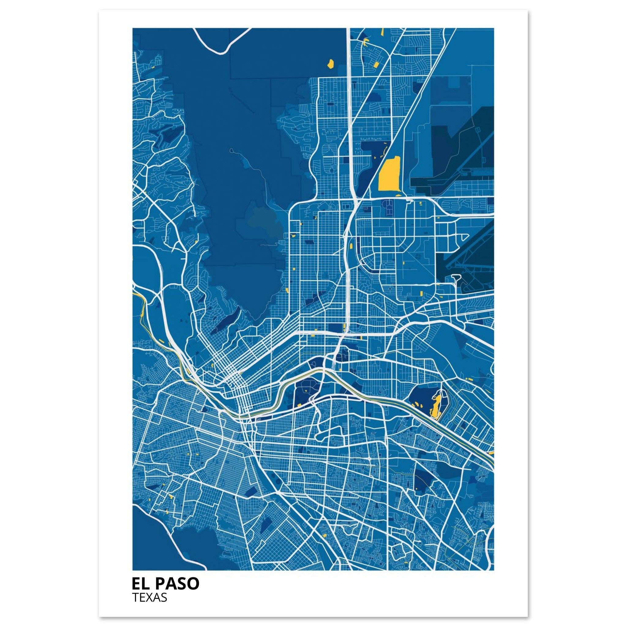 El Paso Texas City Map Poster | Custom Map Art Print - Ink And Atlas