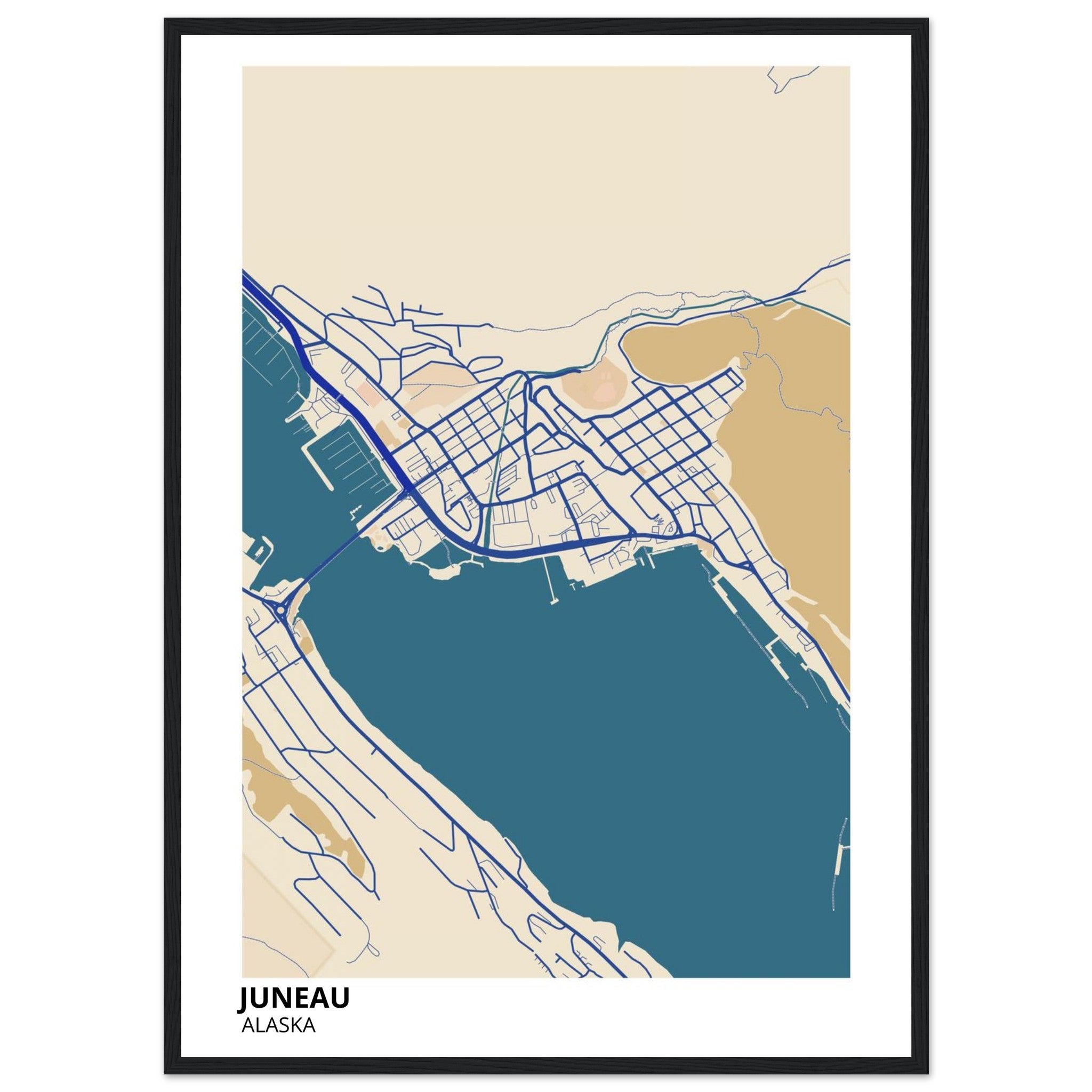 juneau map poster print