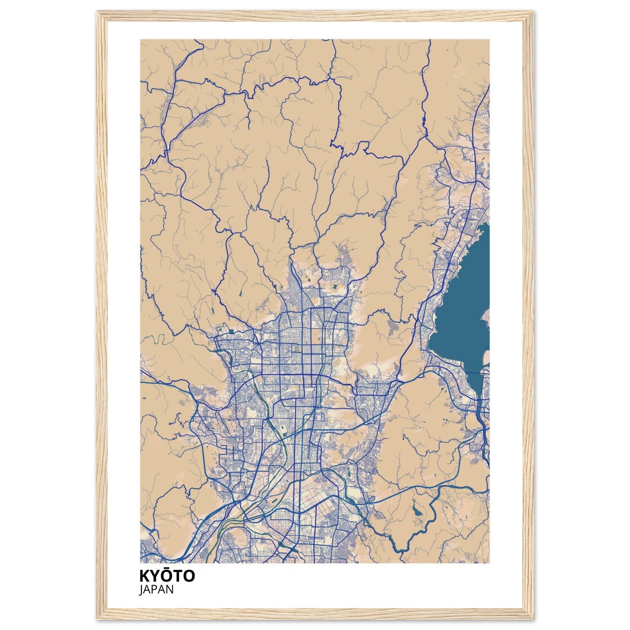 Kyoto Japan City Map Poster | Custom Map Art Print - Ink And Atlas
