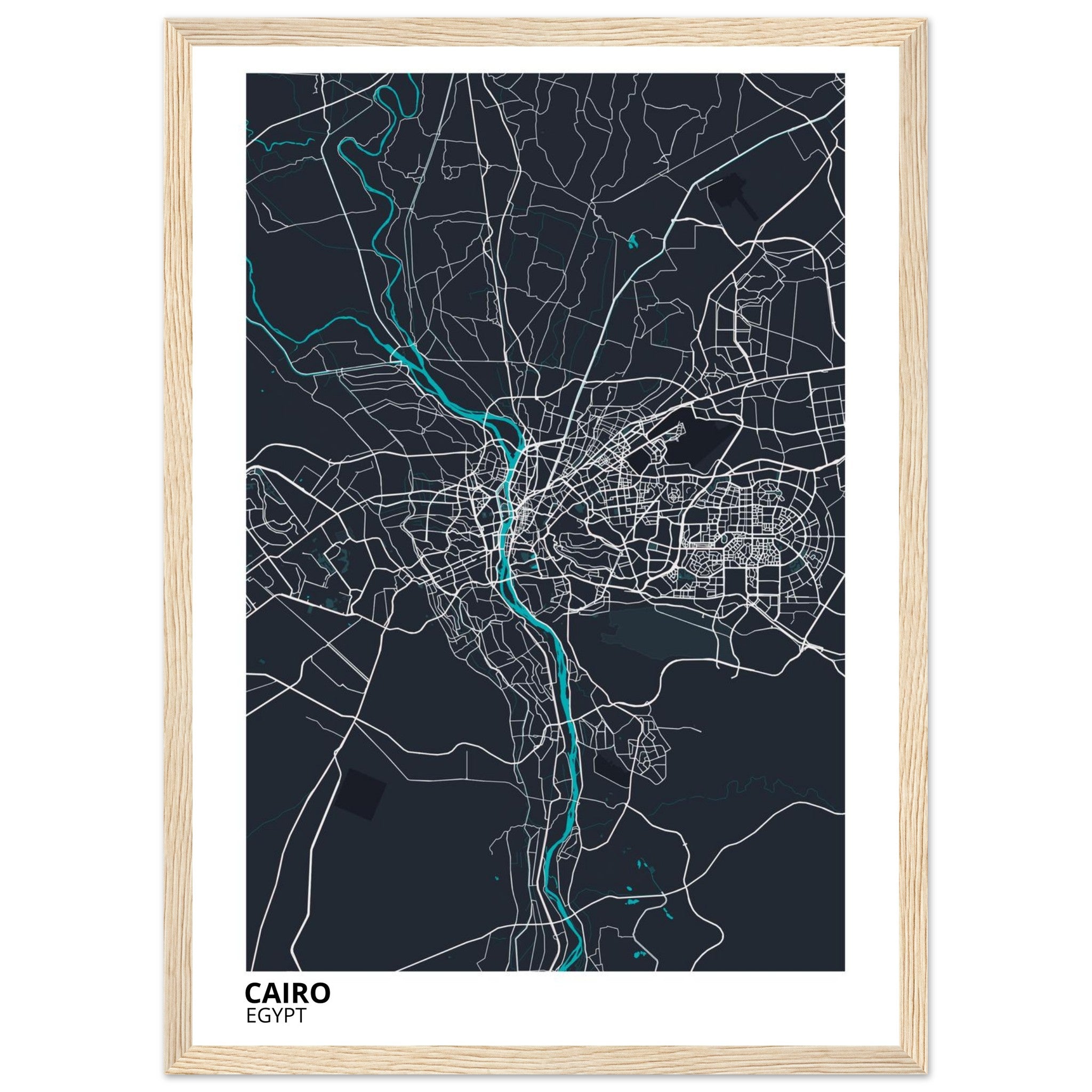 cairo egypt map poster print
