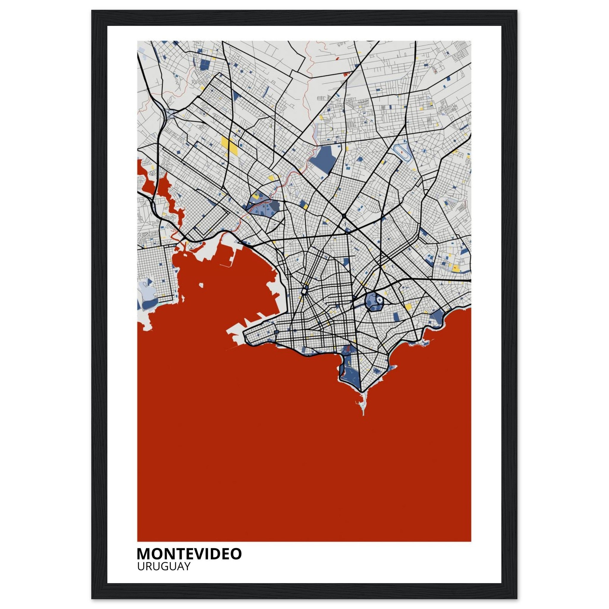 Montevideo Uruguay City Map Poster | Custom Map Art Print - Ink And Atlas