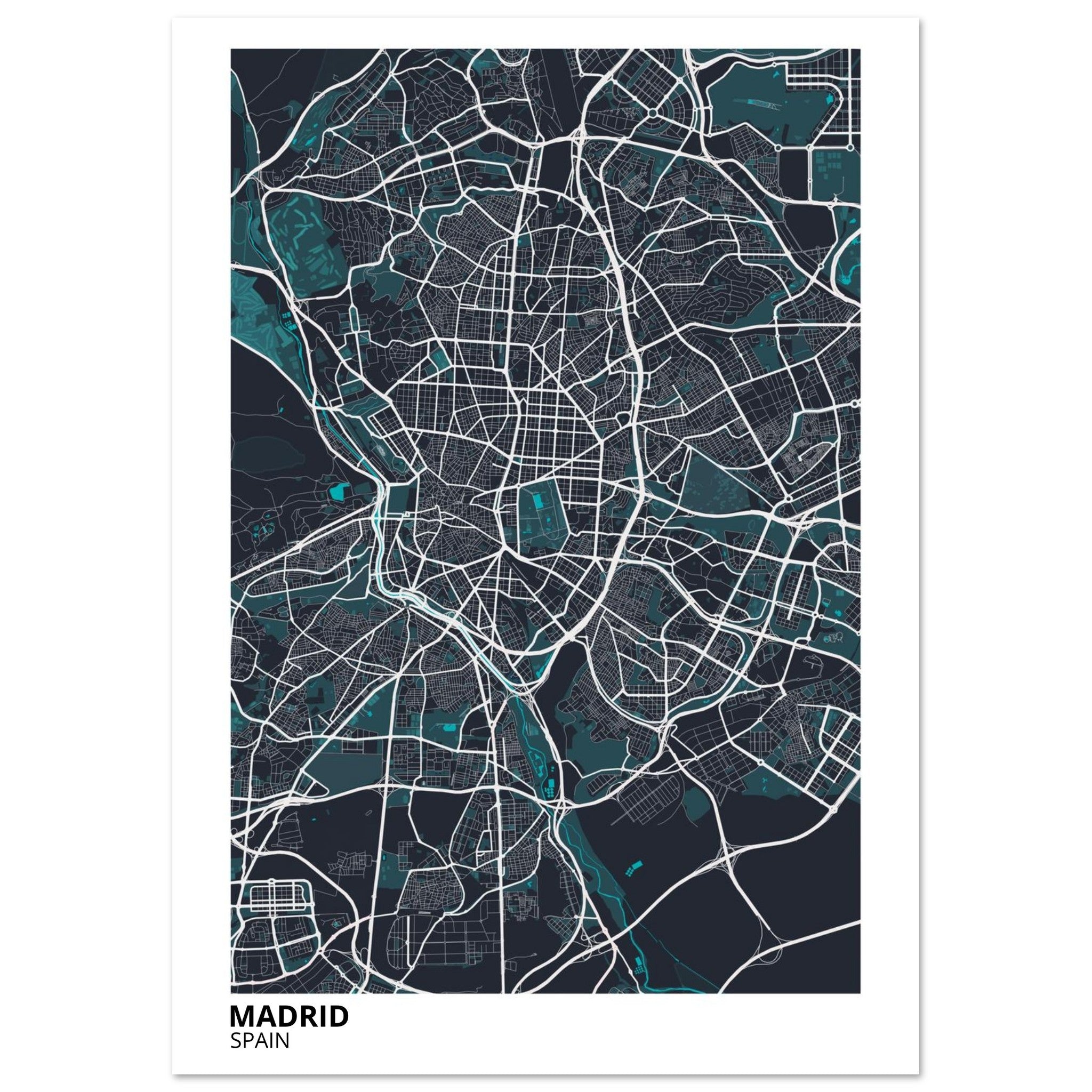 Madrid Spain City Map Poster | Custom Map Art Print - Ink And Atlas